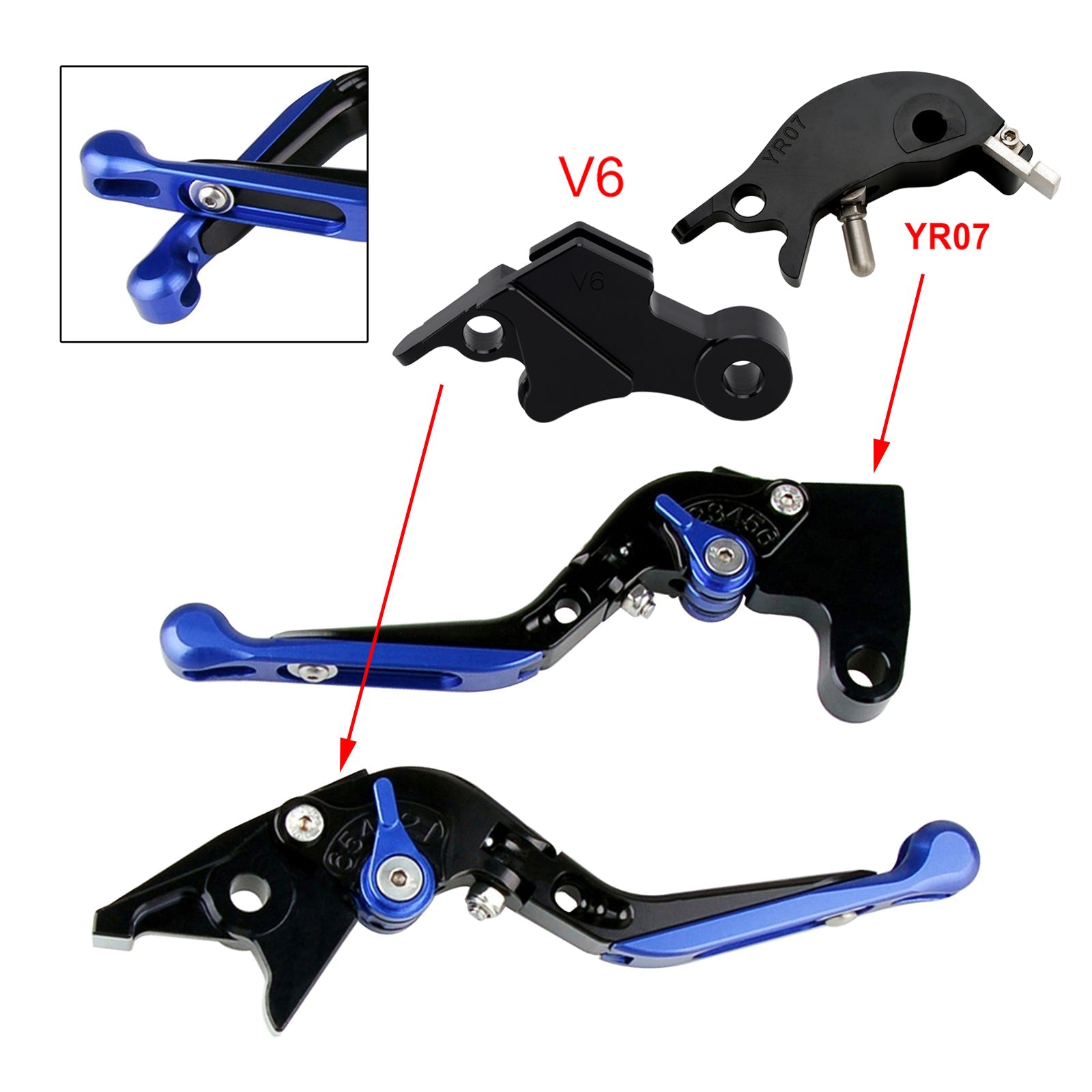 Levier de frein et d'embrayage réglable compatible avec YAMAHA XSR900 XSR900GP MT-09 MT-09SP 24-25