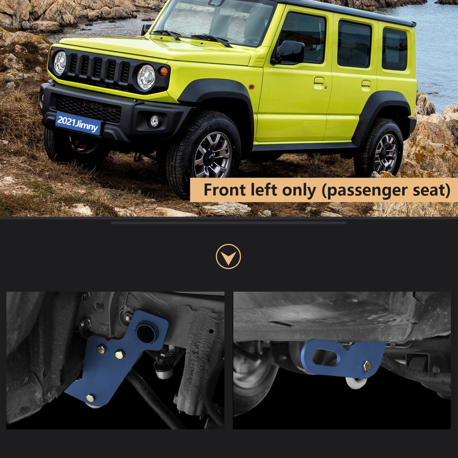 2019-2023 Suzuki Jimny JB64W JB74 Enganche de remolque delantero izquierdo Enganche de remolque