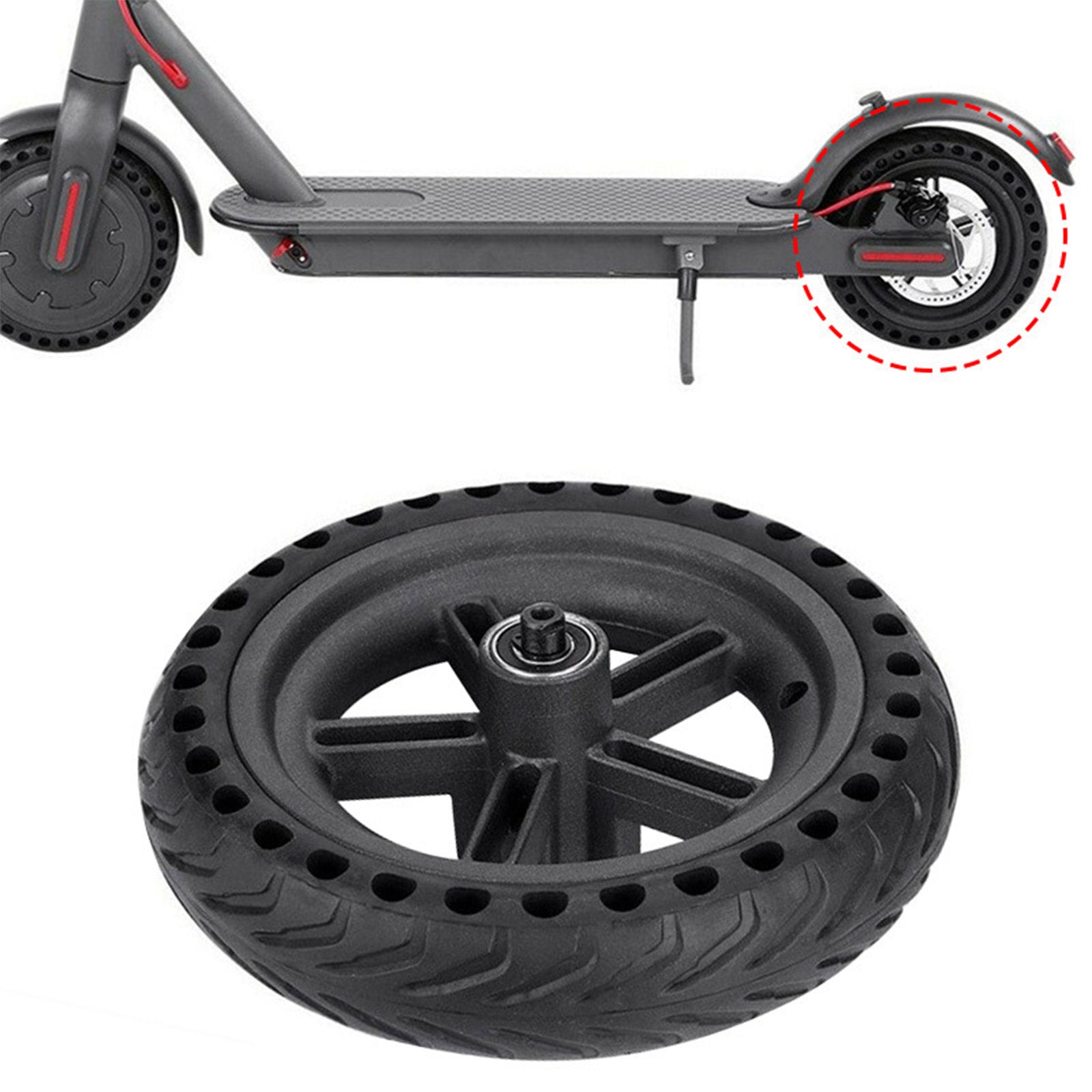 Rueda trasera con neumático runflat tipo panal 8.5 y freno de disco para M365/1S/LITE