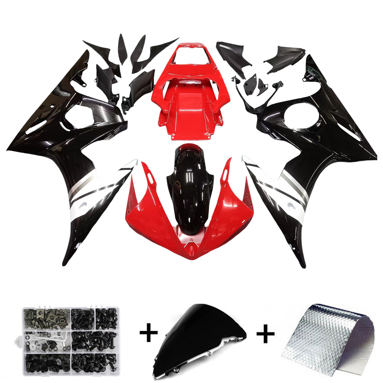 Kit de carénage moulé par injection pour Yamaha YZF R6 2003-2004 et R6S 2006-2009 (5#)