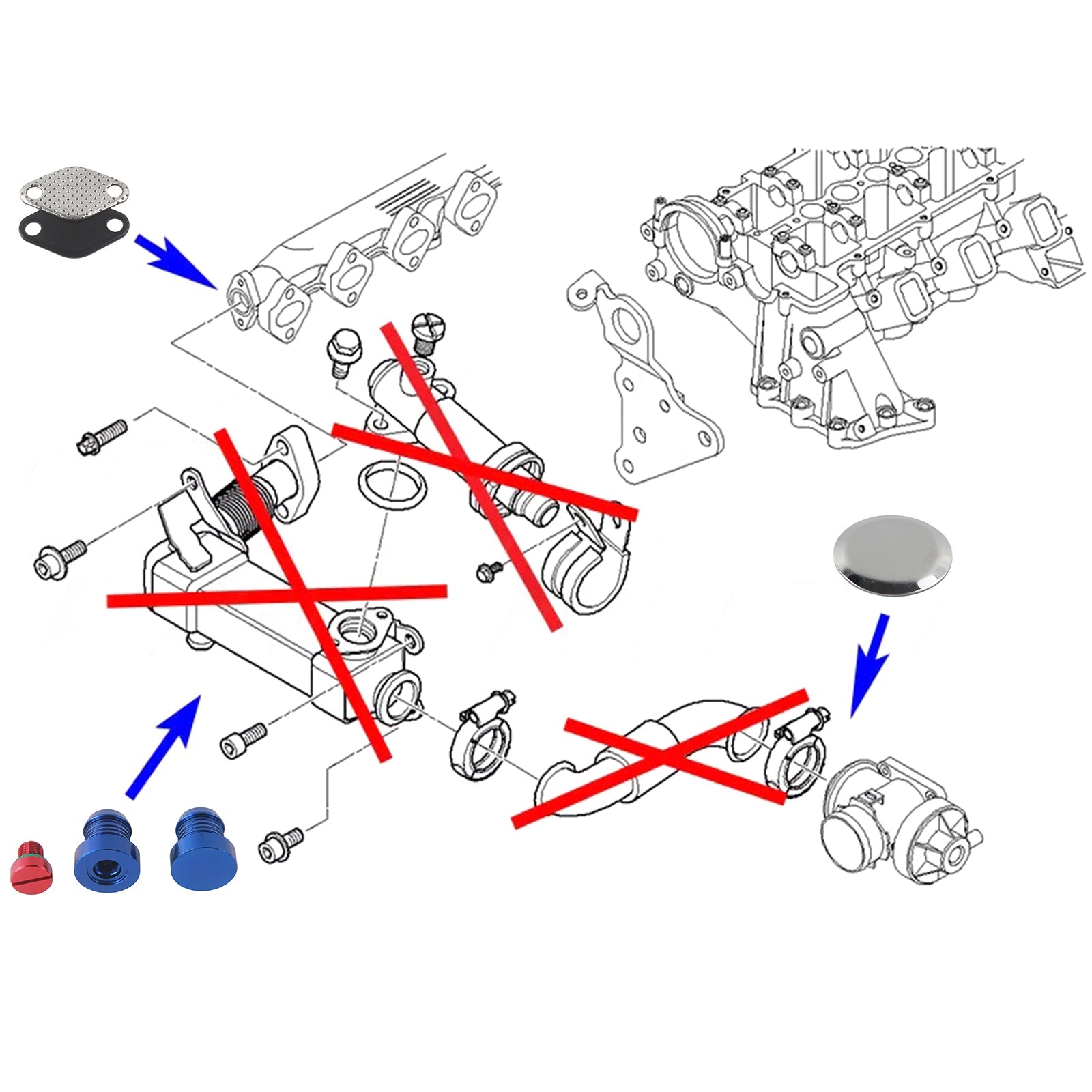 EGR -venttiilin korjaus- ja vaihtopakkaus BMW M47N2 M57N2 E46 E90 E60 E61 E83