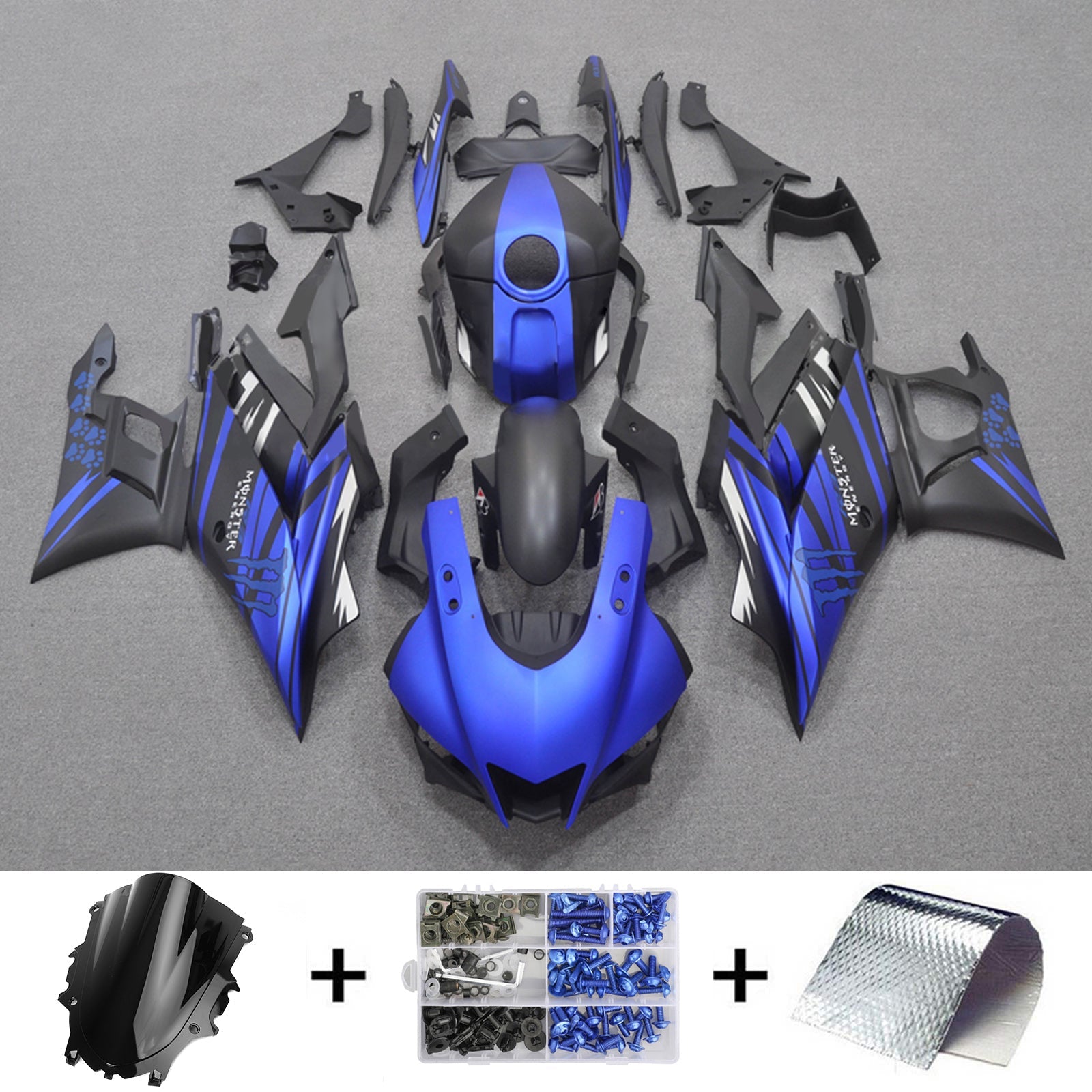 Kit carena iniezione Yamaha YZF-R3 R25 2019-2021 Carrozzeria in plastica ABS