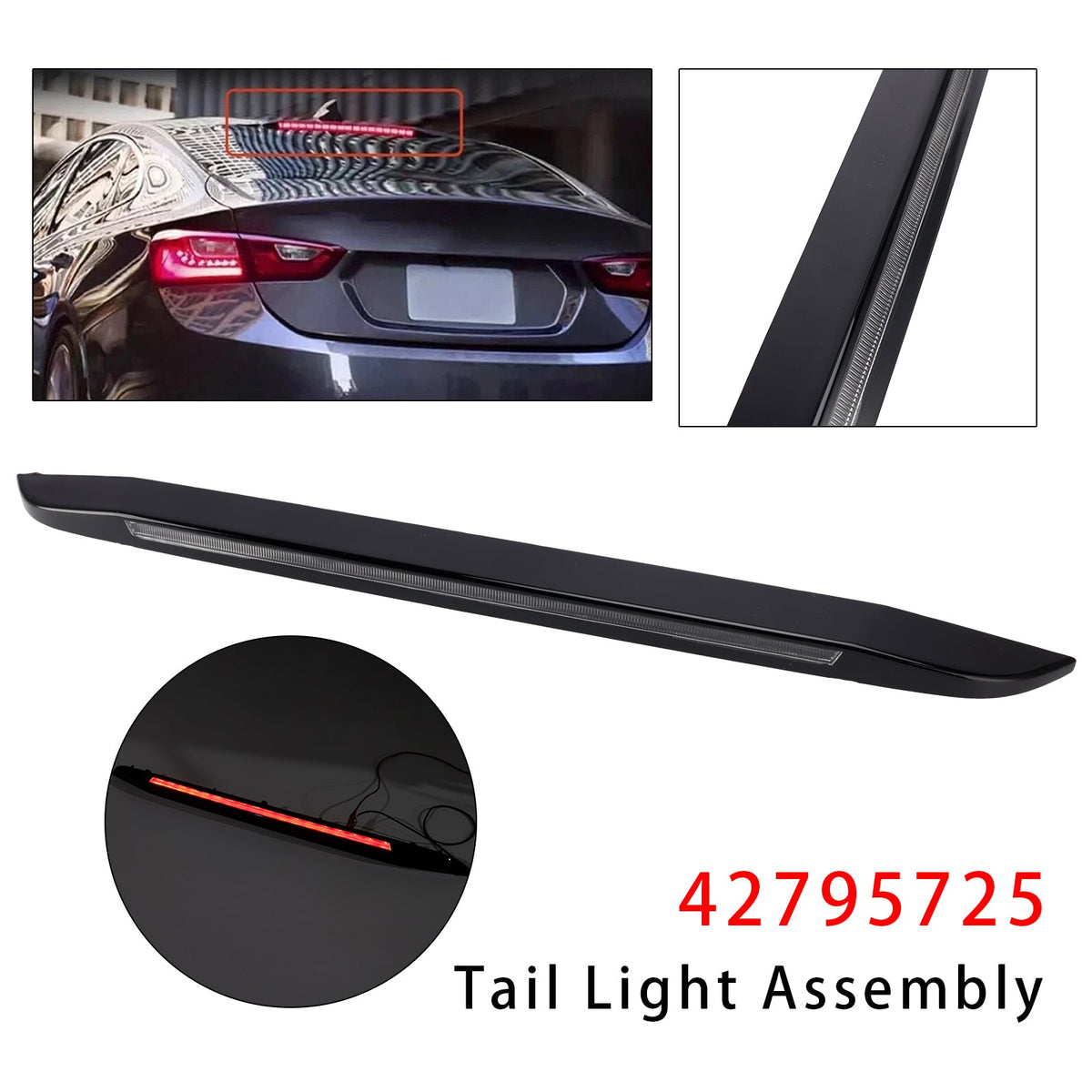 Troisième feu stop central surélevé 42795725 pour Chevrolet Malibu 2016-2025