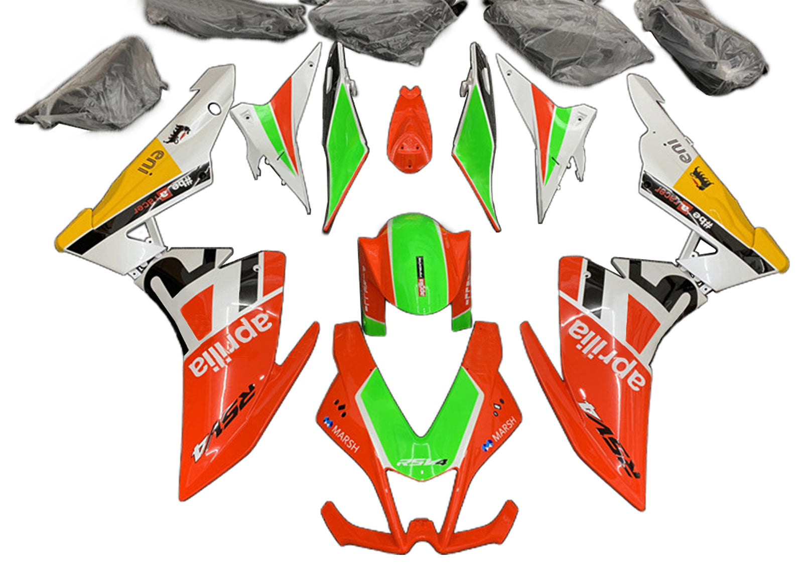 Amotopart Aprilia RSV4 1000 2009-2015 Kit Carénage Carrosserie Plastique ABS