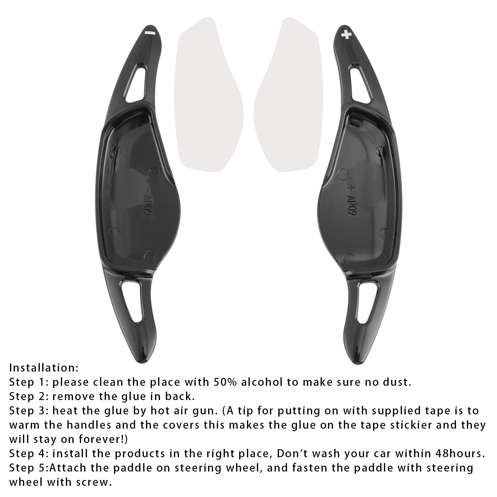 Extensions de palettes de changement de vitesse au volant pour BMW G20, G21, G30, G31, F40, F22, noir