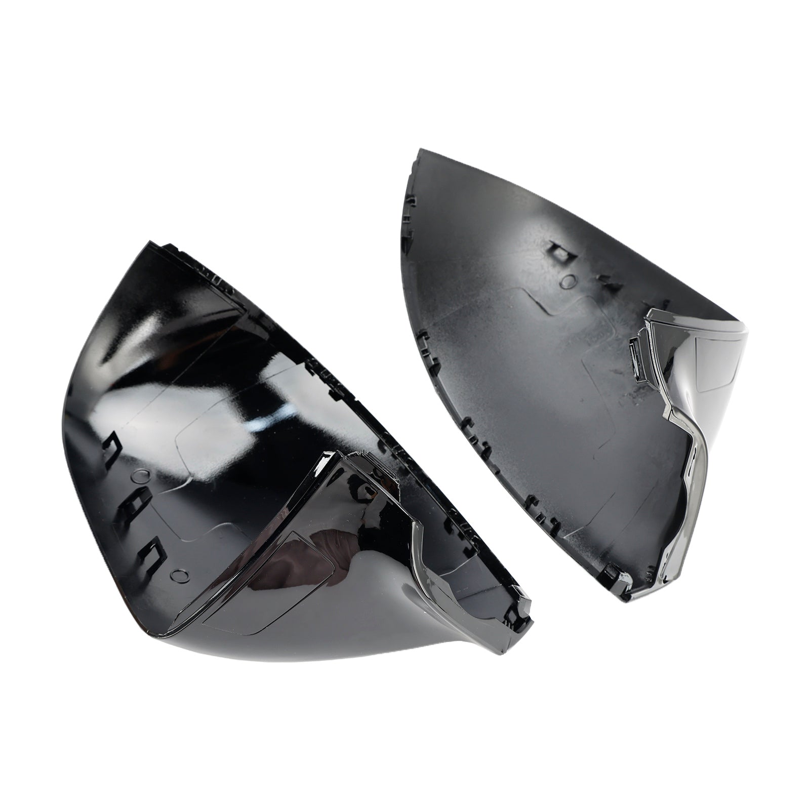 Tapas de la cubierta del espejo de la puerta del ala negra brillante izquierda + derecha para VW T6 Transporter 15-19