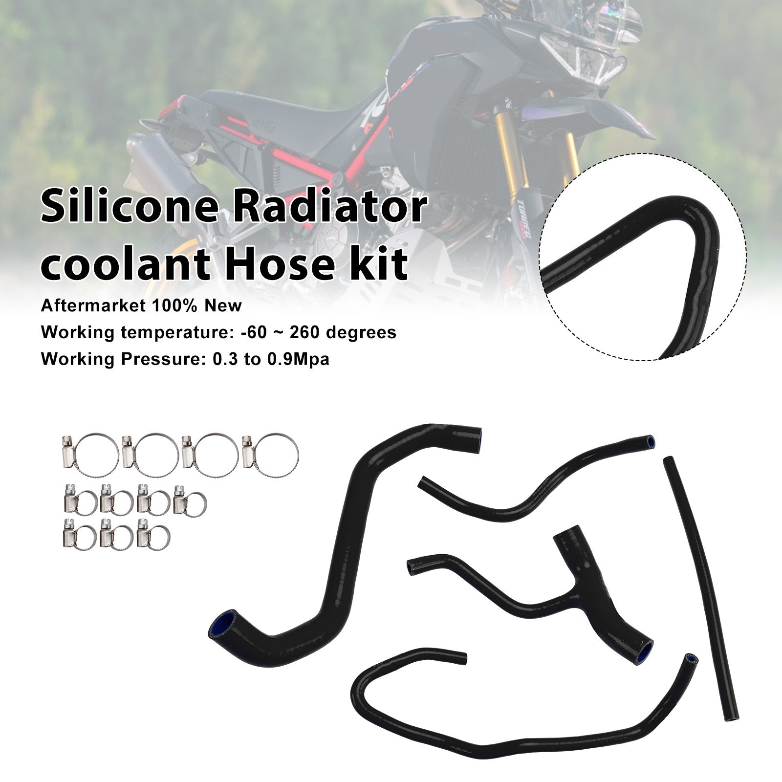 Durite de refroidissement en silicone pour radiateur Aprilia Tuareg 660 (2022-2025)