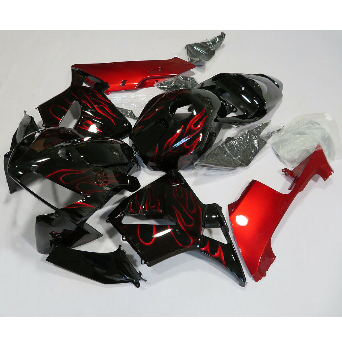 Kit de carénage en plastique ABS moulé par injection rouge et noir pour Honda CBR600RR F5 2005-2006