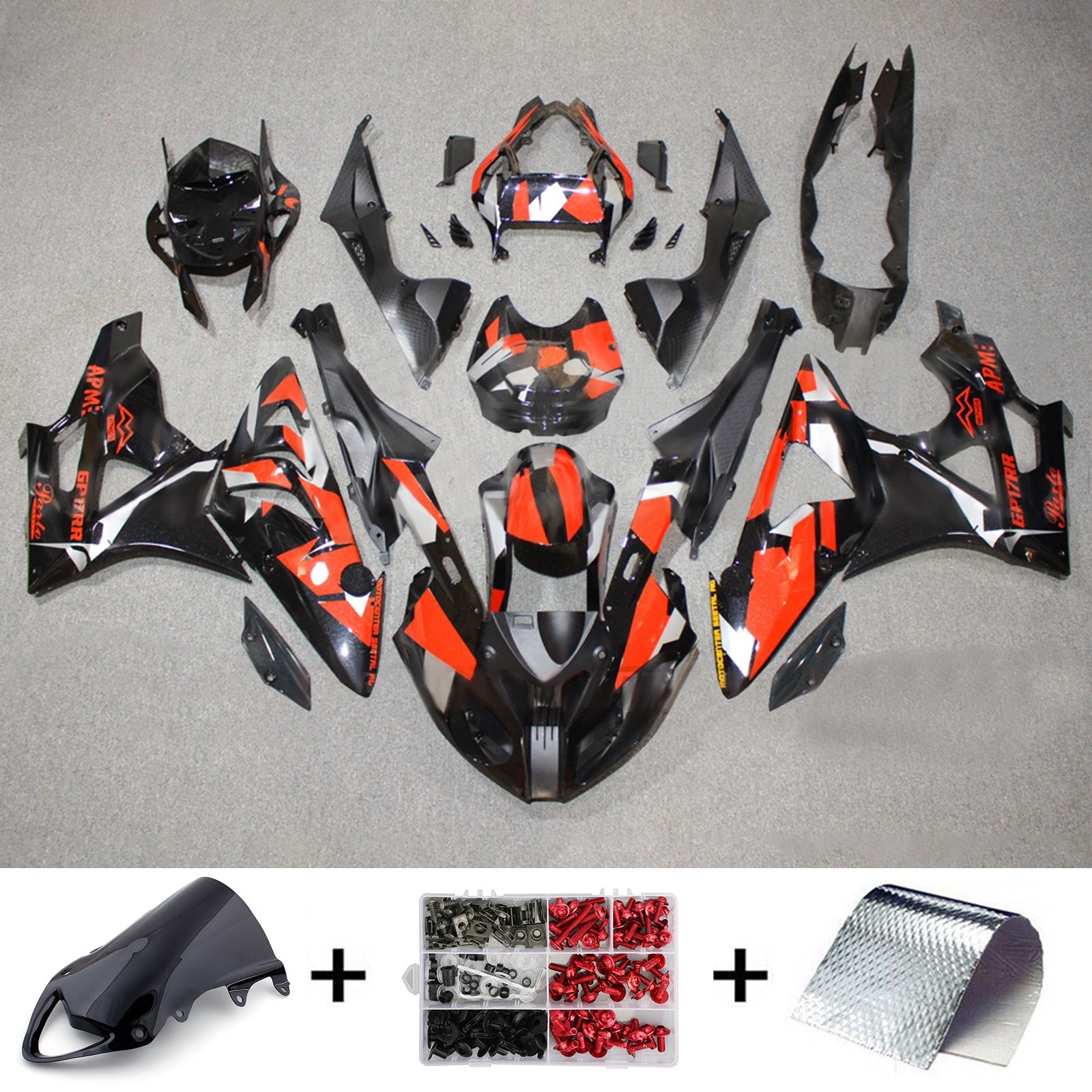 Kit de carénage d'injection pour BMW S1000RR 2009-2014 Carrosserie Plastique ABS