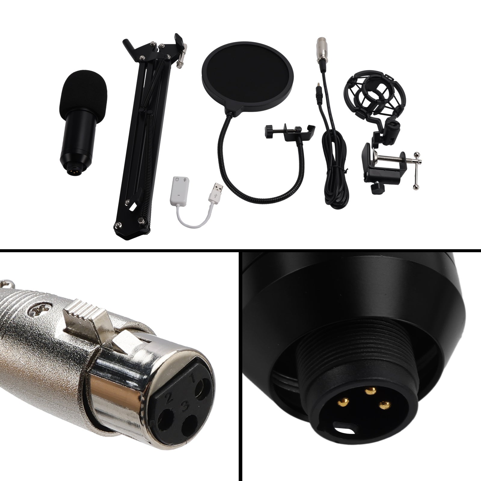 Microphone à condensateur USB BM800 pour PC, kit microphone de studio pour le chant et le streaming