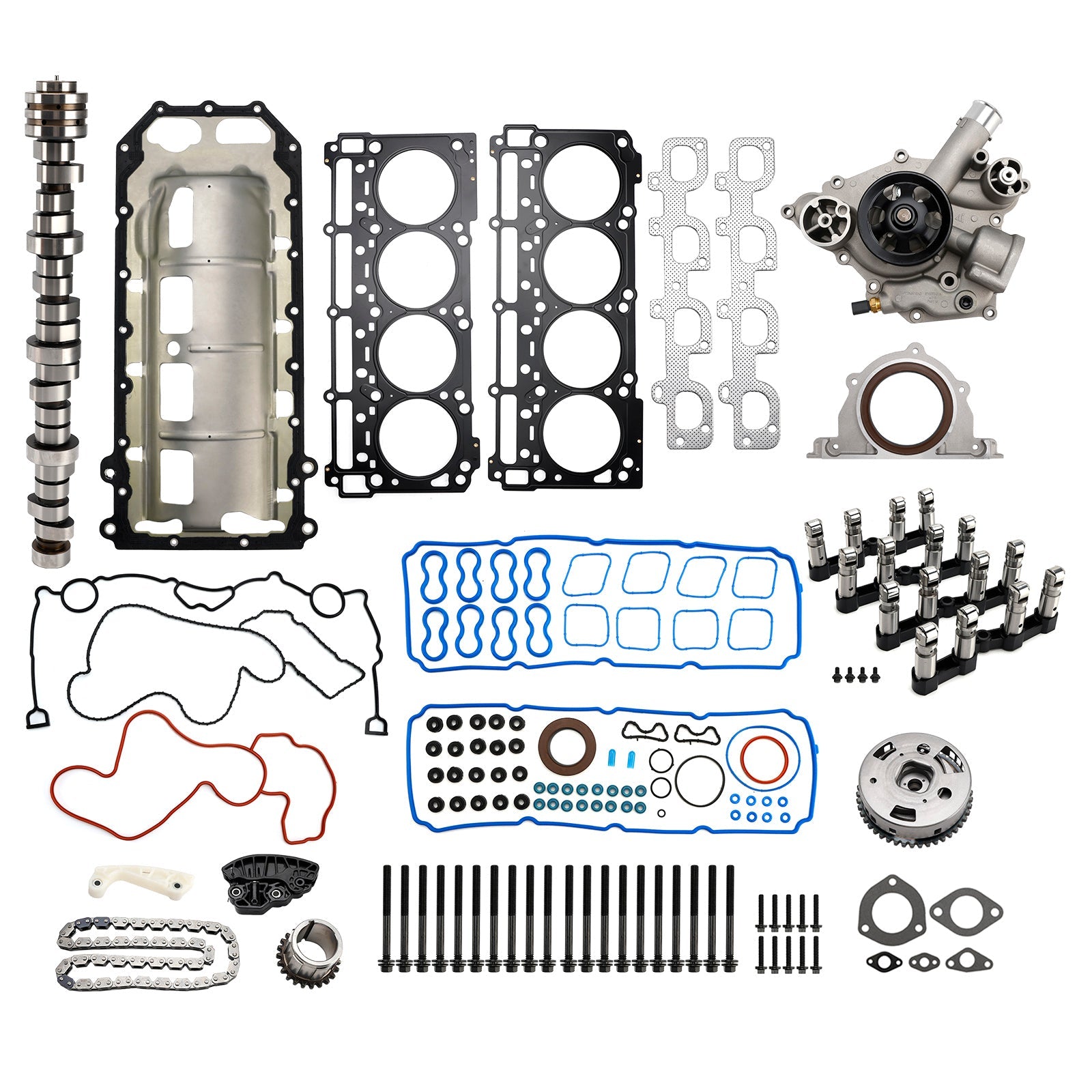 Kit de poussoirs de soupapes MDS, joints de culasse et boulons pour Dodge Charger 6.4L 392ci V8 HEMI (2012-2015) : références 53021726AD et 53022340AC.