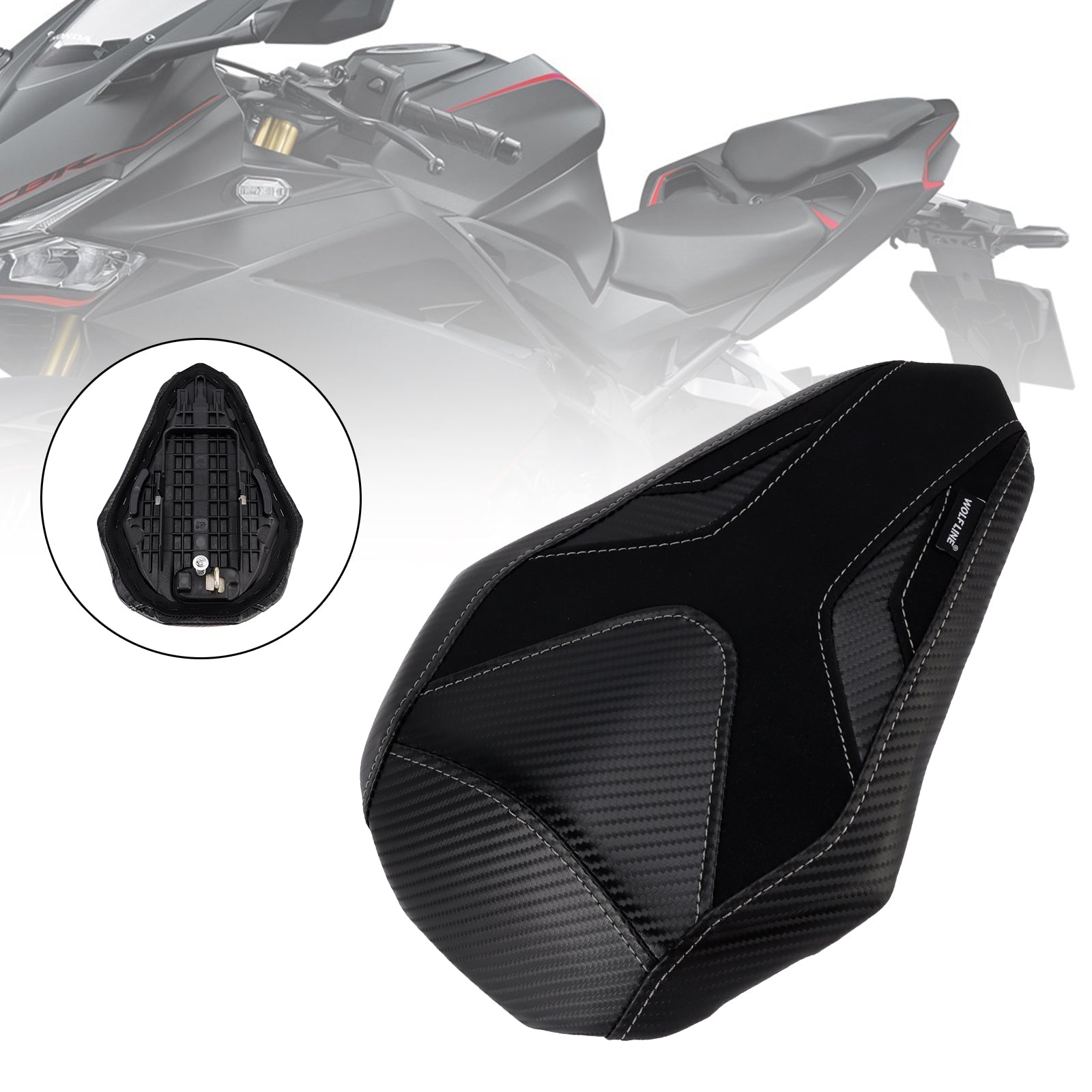 Meerkleurig vlak achterpassagierszadel voor Honda CBR250RR (2017-2024)