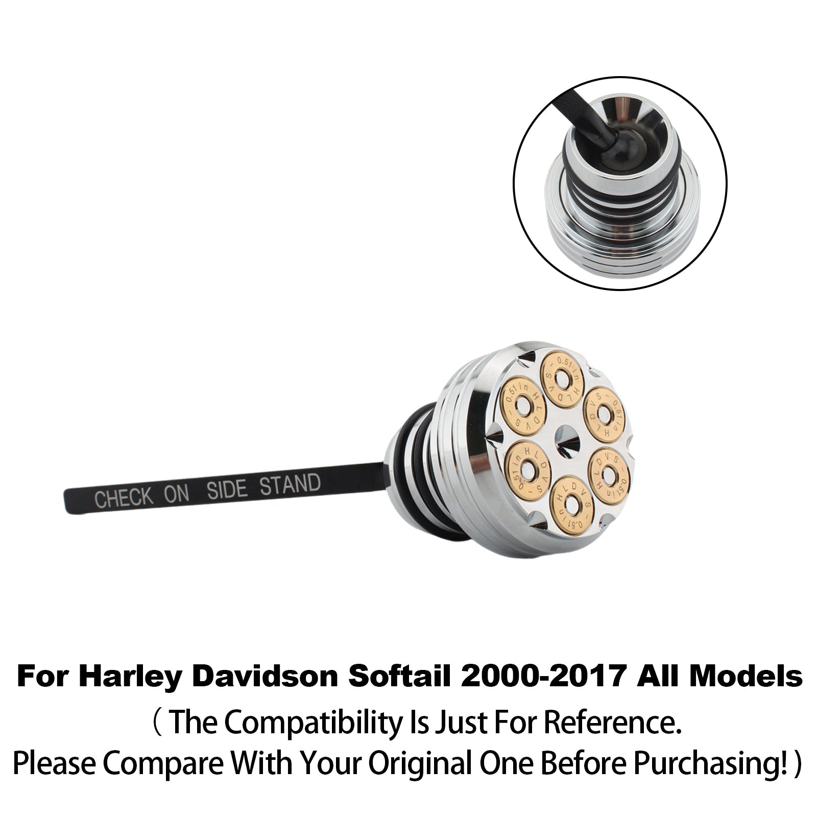 Tapa del tanque de medidor de aceite para Softail 2000-2017 Todos los modelos