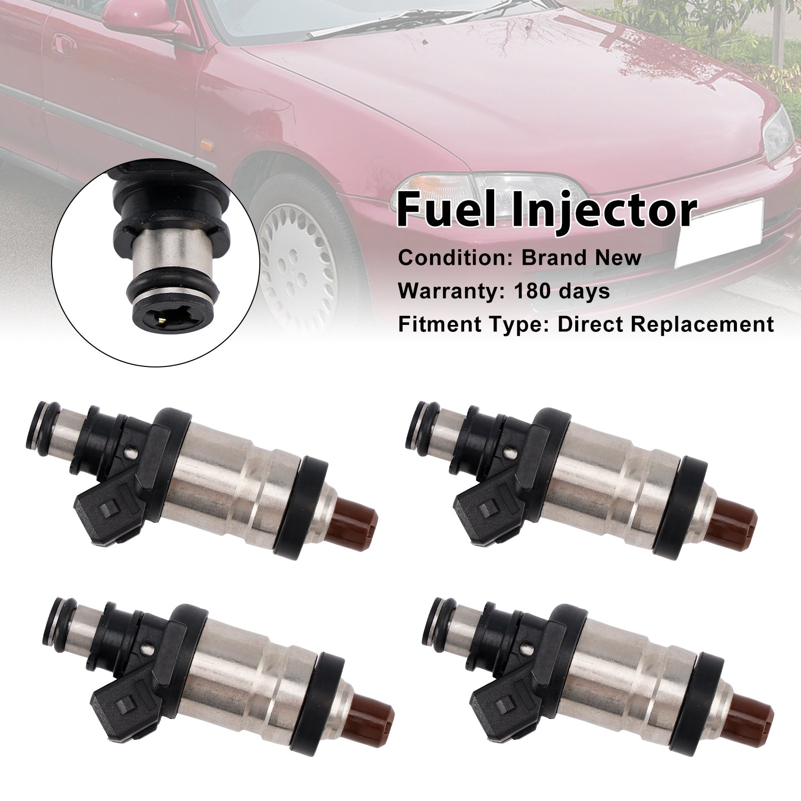 Iniettore di carburante a 4 pezzi 06164-P06-A01 per Civic Del Sol 1,5 L 1.6 L Integrazione 1,7 L 1,8 L