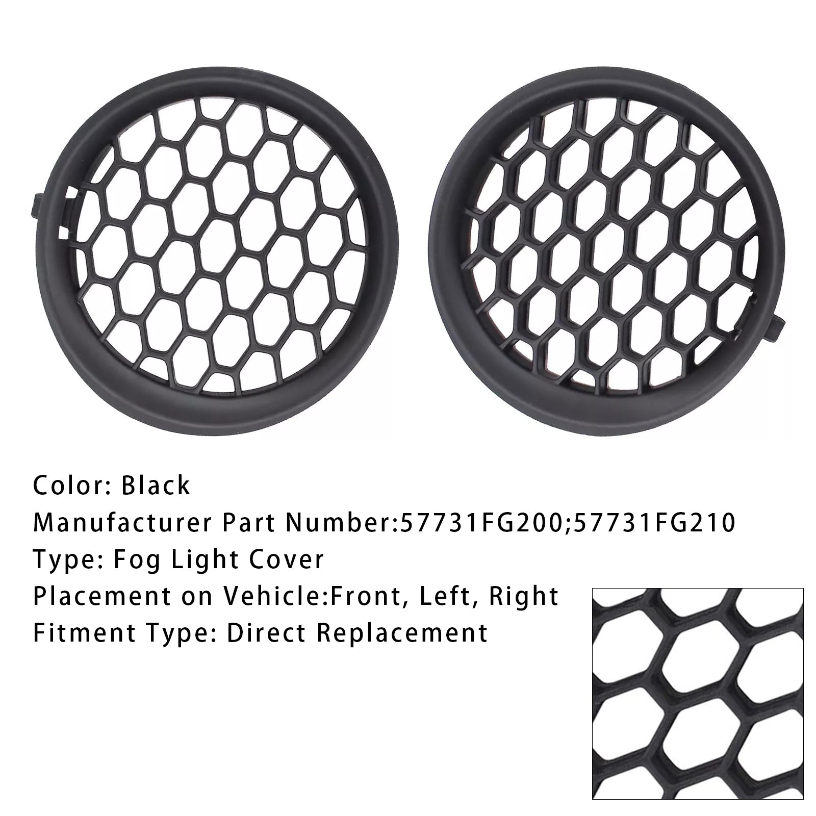 Par de cuadrículas protectoras para luces antiniebla para Subaru Impreza 2008-2014 57731FG200