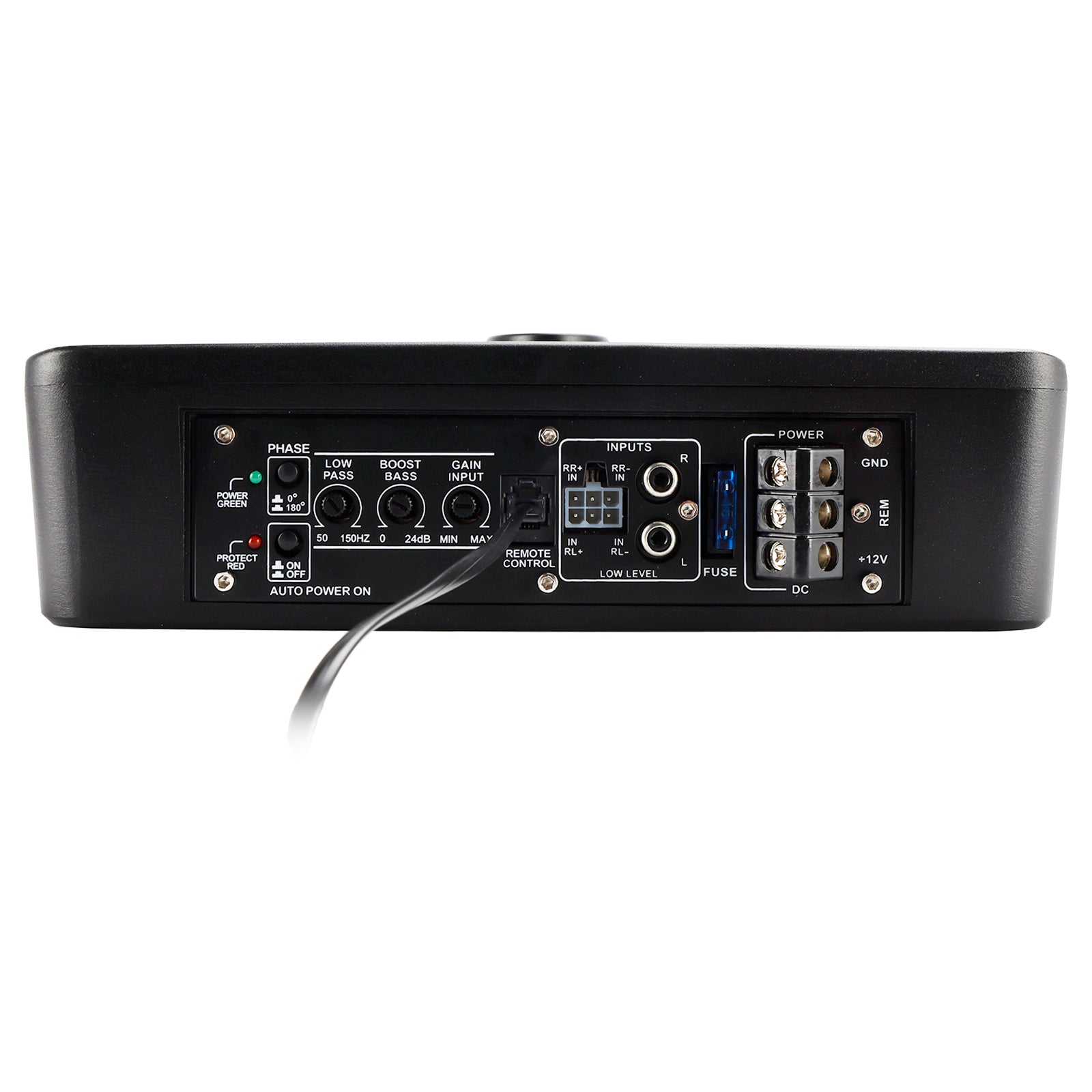 1200W Caisson de basses actif plat 10" 12V pour voiture, SUV et monospace, à installer sous le siège