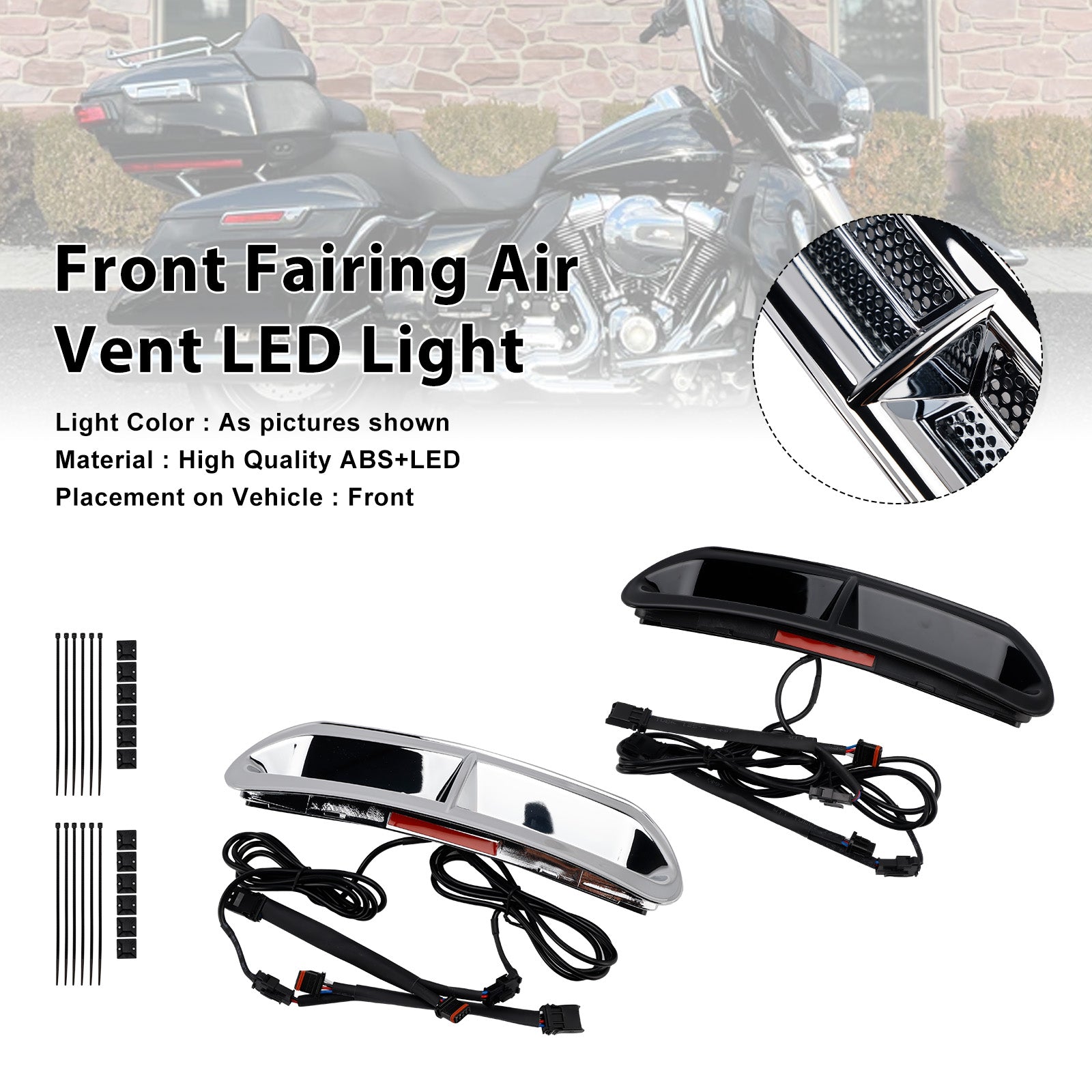 Illuminazione a LED per presa d'aria della carenatura anteriore per Touring Street Glide 2014-2024