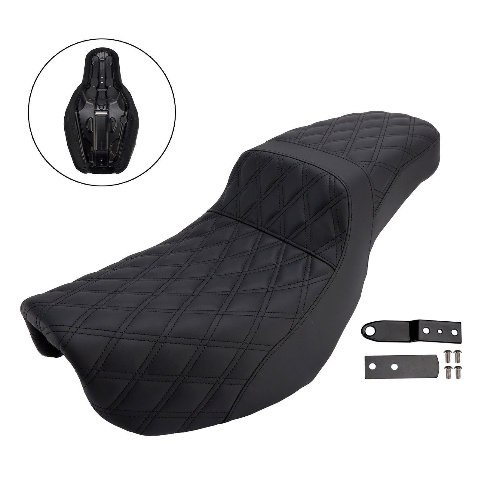 Coussin de selle passager avant et arrière compatible avec Dyna FXD 2006-2017 FLD Fat Boy