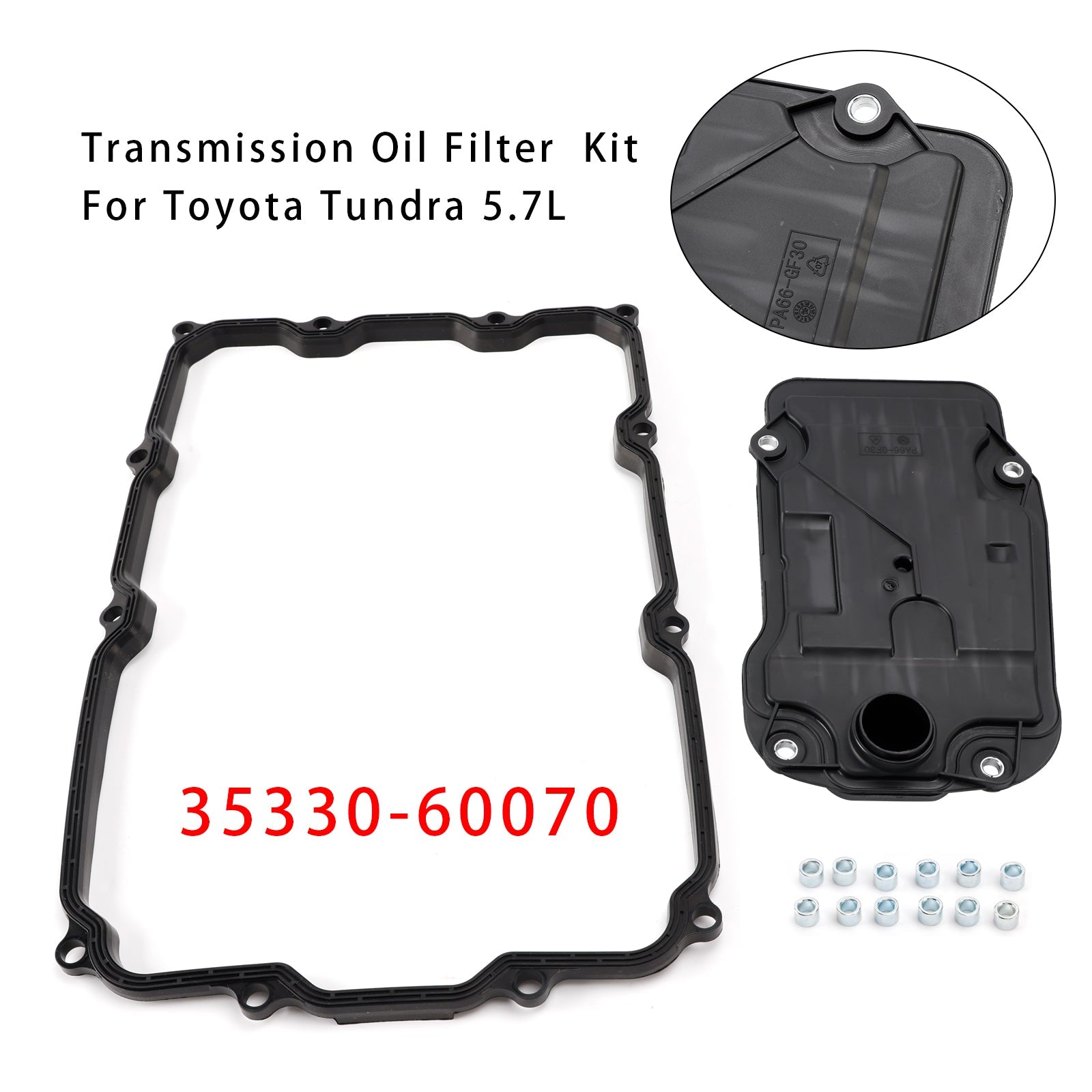 Filtro de aceite de transmisión con junta tórica y junta para Toyota Tundra 5.7L (Números de pieza : 35168-34020, 35330-60070, 90301-31014)