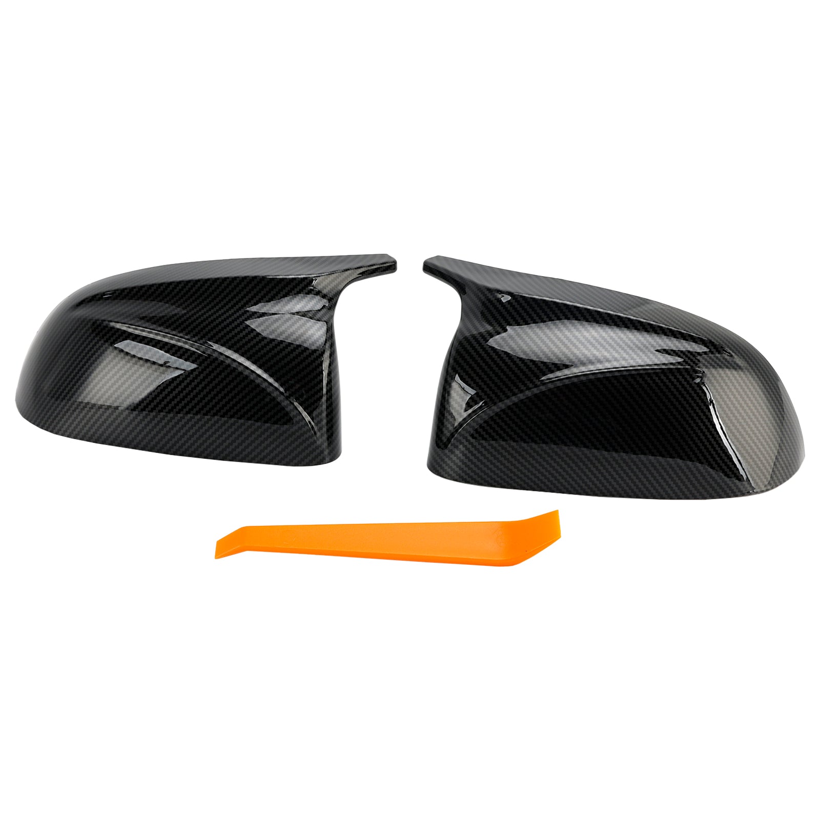 Calotte specchietti retrovisori esterni (2 pezzi) con motivo in fibra di carbonio lucida per BMW X3/X4/IX3 (2018-2022)