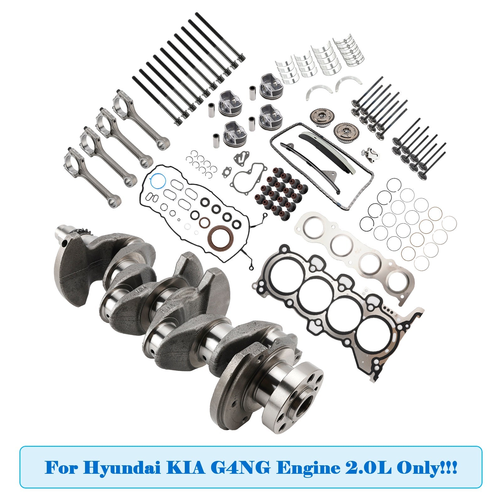 Kit de reacondicionamiento y reconstrucción del motor Hyundai Kia G4NG 2.0L con sincronización de biela del cigüeñal