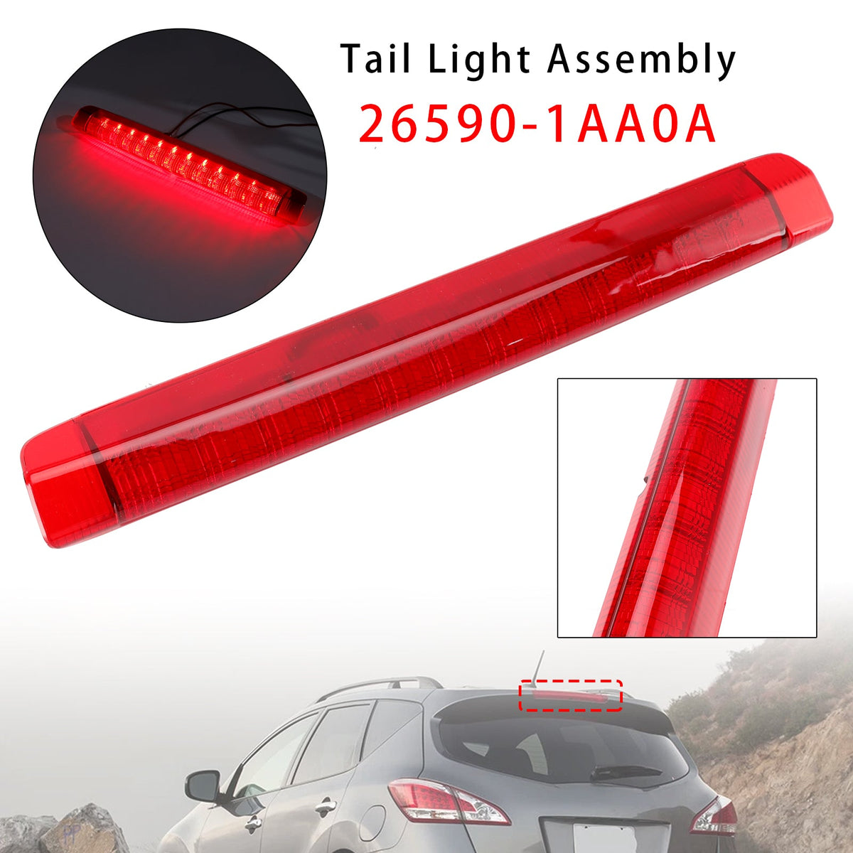 Feu stop LED rouge 26590-1AA0A pour Nissan Murano (2009-2014)