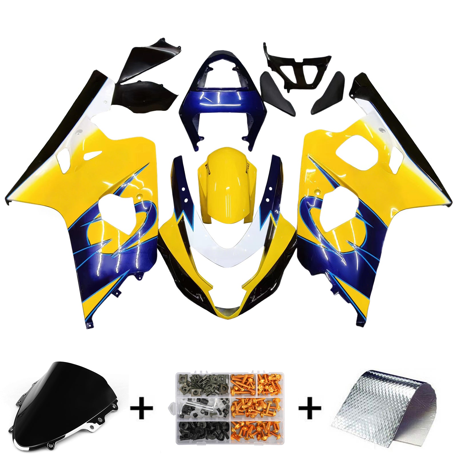 Kit de carénage par injection, carrosserie en plastique ABS, compatible avec Suzuki GSXR 600/750 2004-2005