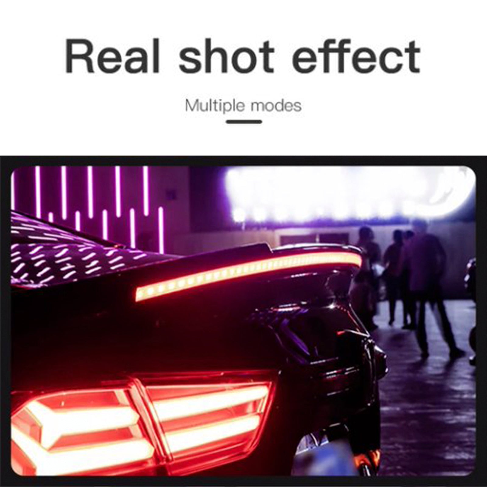 Fibra de carbono Luz posterior de carbono, fuego LED, alerón trasero, freno, pecho, rojo, 1.3 m