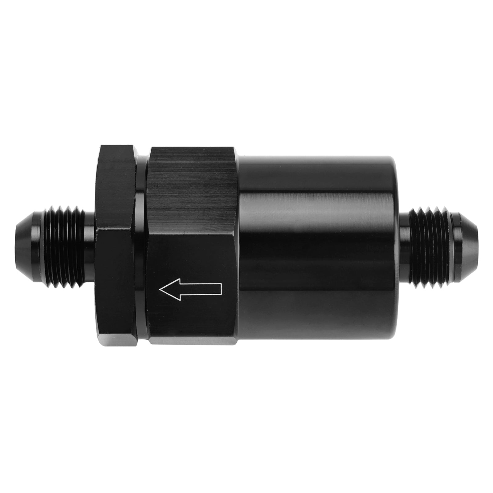 Adaptateur de filtre en ligne AN6 noir pour systèmes de carburant avec élément filtrant de 30 microns
