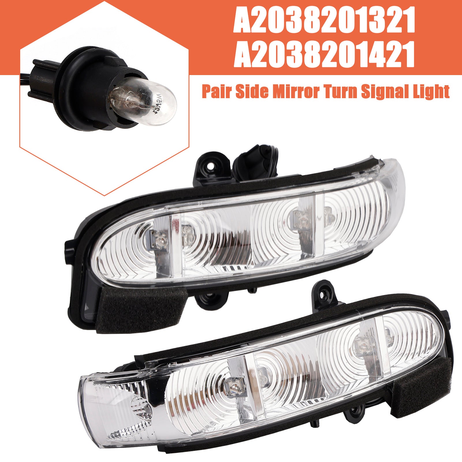 Set van twee richtingaanwijzers voor de zijspiegels van een Mercedes-Benz. W211 S211 W463