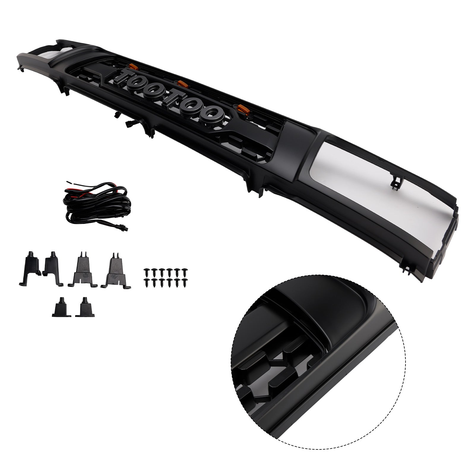 Mattamusta etupuskurin maski LED-valoilla Toyota 4Runneriin (1992-1995)