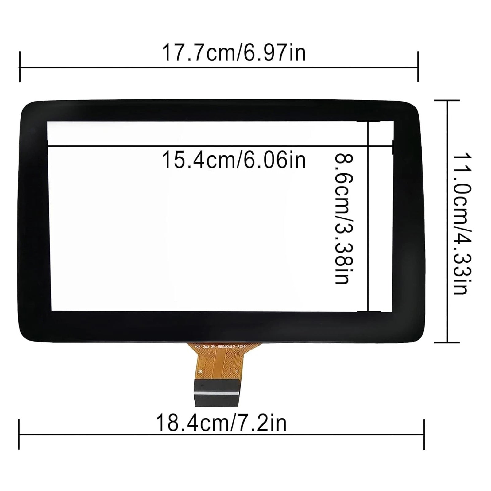 Vetro touch screen da 7 pollici BHP1611J0D per Mazda 3 (display informativo 2014-2016)