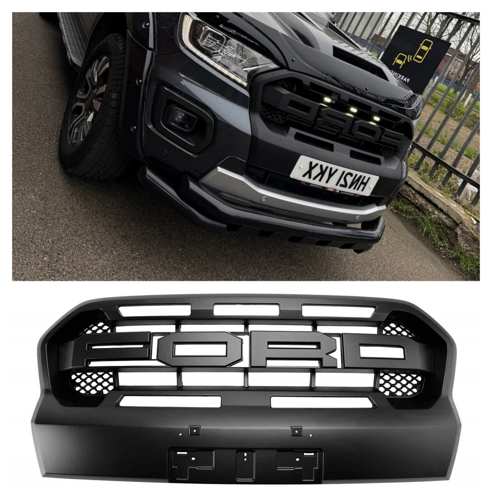 Grid de protección antes de Ranger T8 2019 2023 Design Raptor con LED