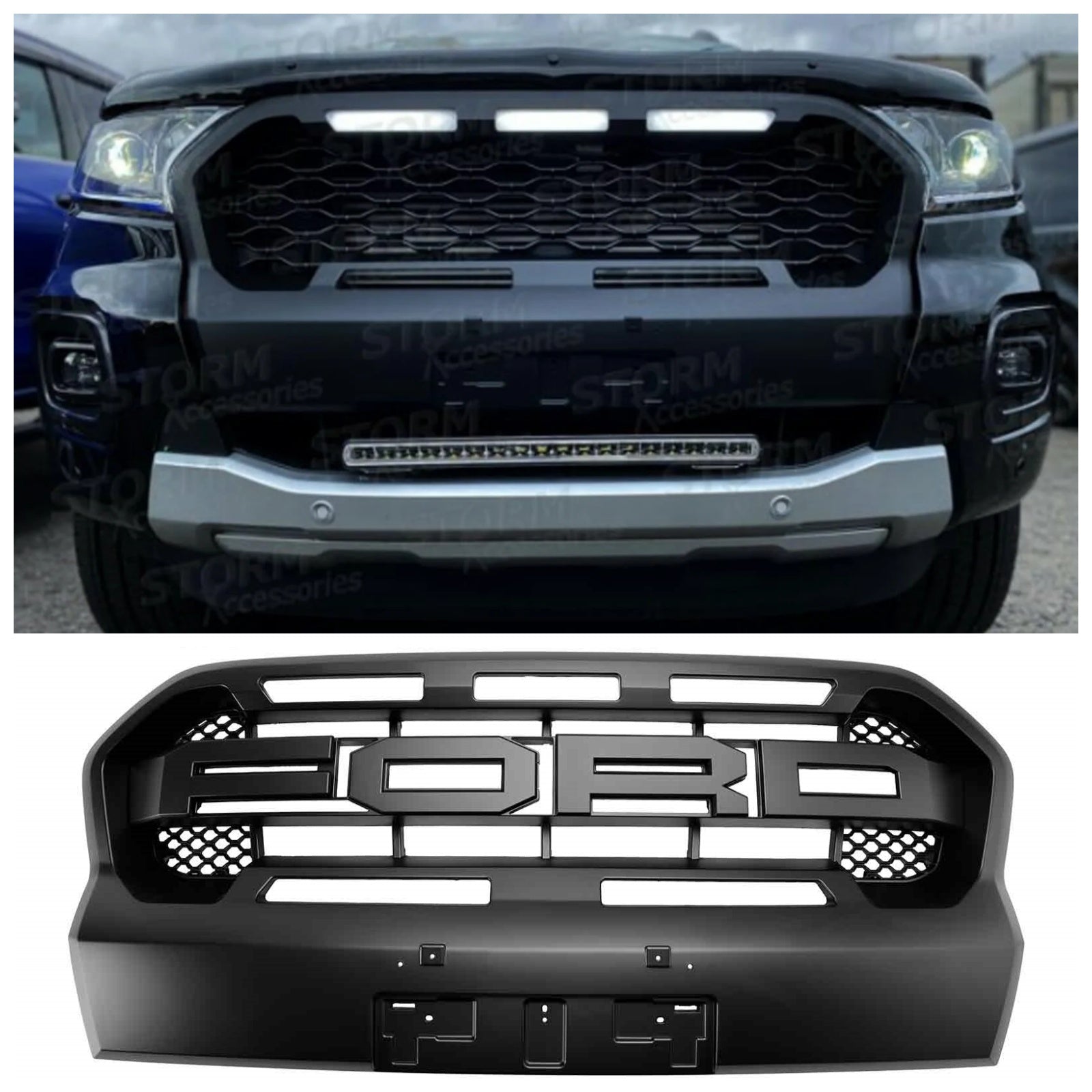 Grid de protección antes de Ranger T8 2019 2023 Design Raptor con LED