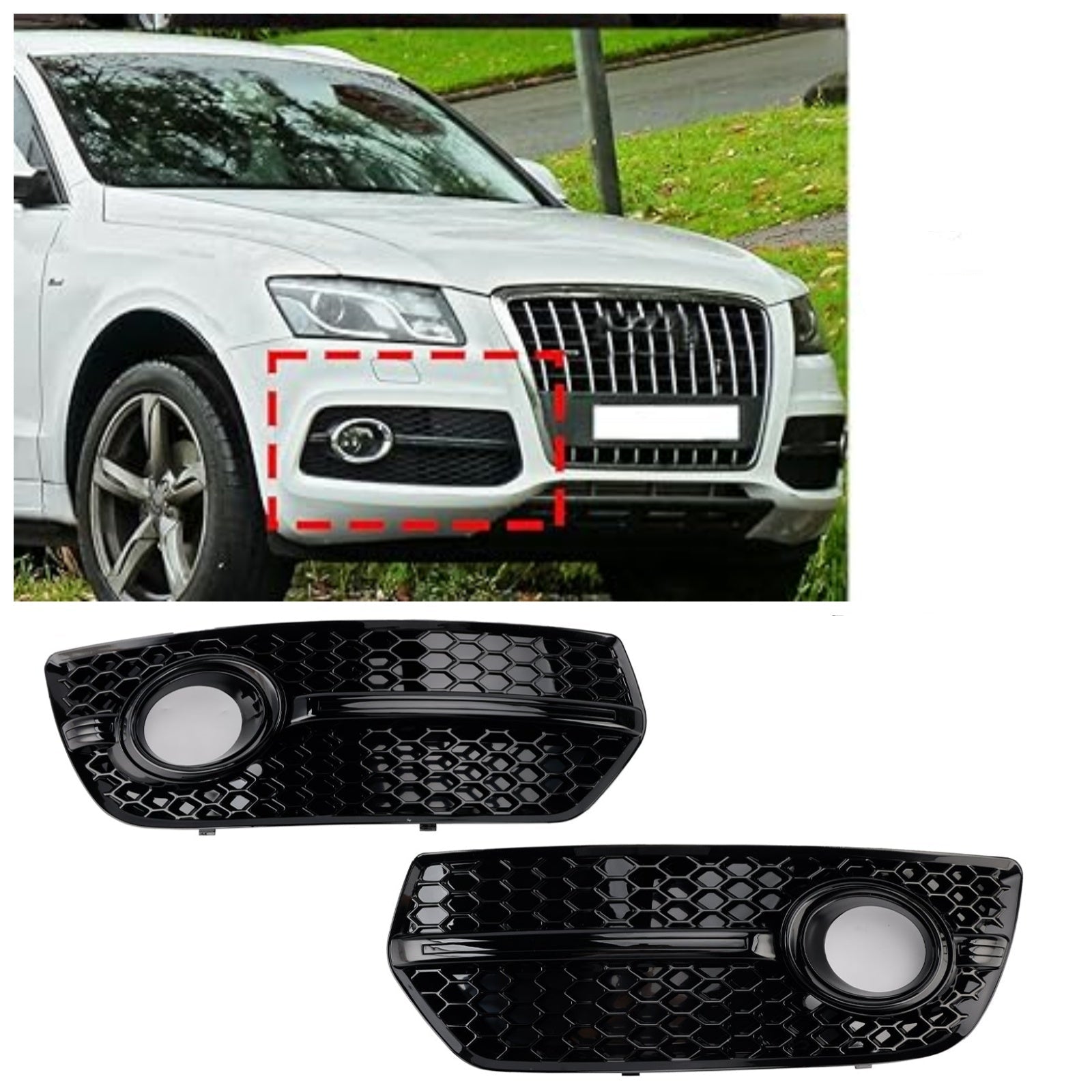 Pièce Auto Audi Q5 2008-2012 Grille Pare-choc Avant Gauche Audi Q5 2008-2012 - Noir - Avec Emplacement Anti-brouillard Accessoire Audi Q5 Phase 1 Pièce Auto Audi Q5 2008-2012 Grille Pare-choc Avant Gauche Audi Q5 2008-2012 - Noir - Avec Emplacement Anti-brouillard Accessoire Audi Q5 Phase 1