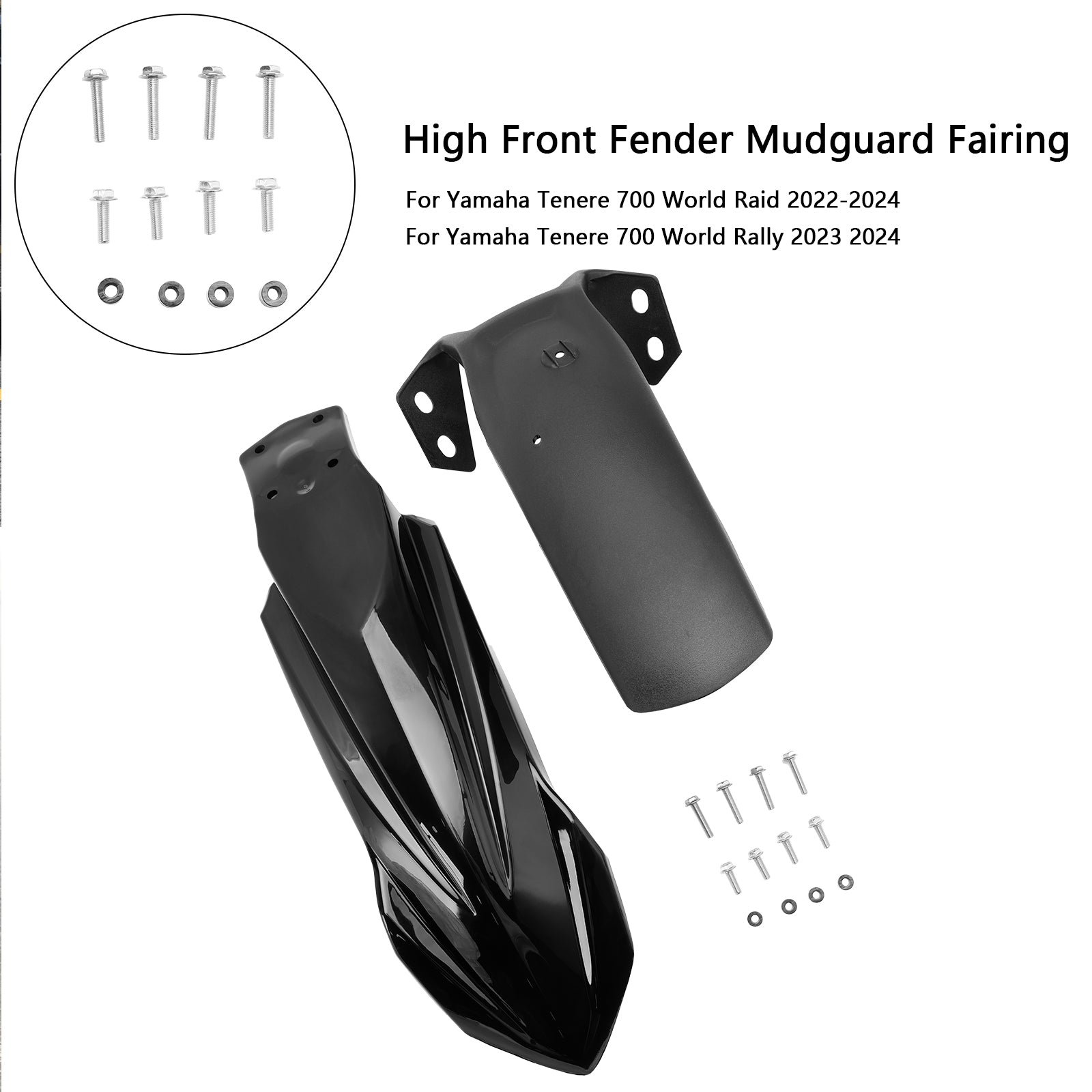 Garde-boue avant haut pour Yamaha Tenere 700 2019-2026 Black