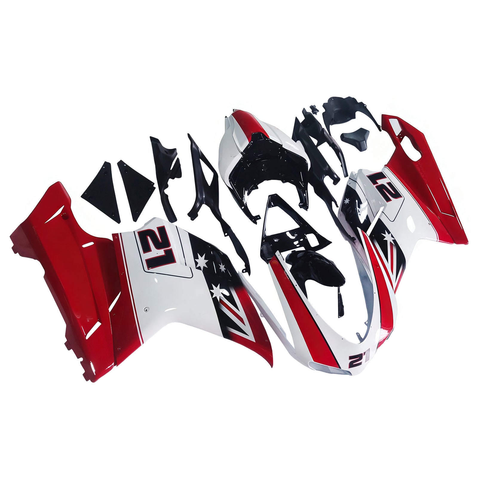Kit de carénage par injection, carrosserie en plastique ABS, compatible avec Ducati 1098/1198/848 de 2007 à 2011