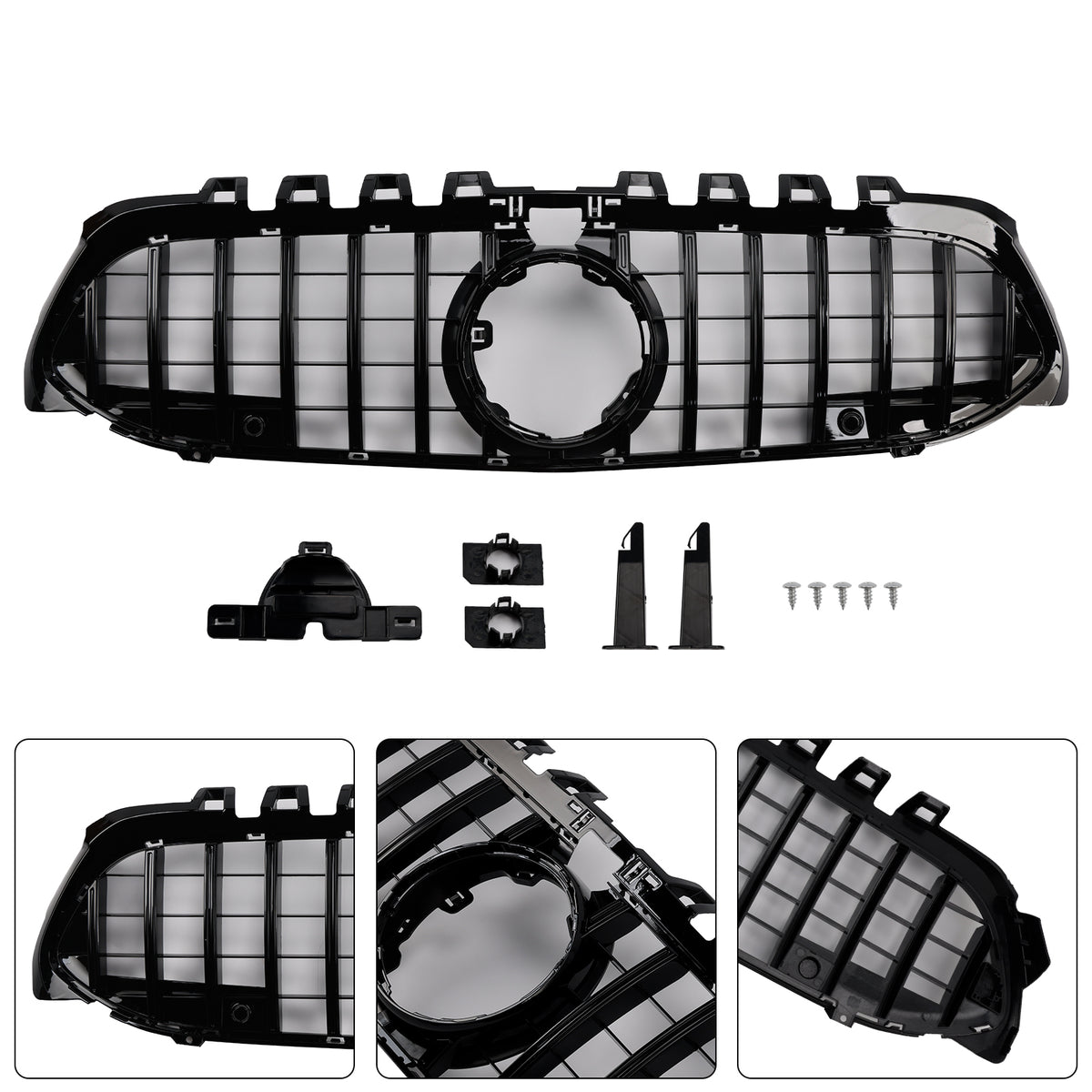 GT-Style Front Bumper Grille Grill Pour Mercedes Benz A-Class W177 2019-2023