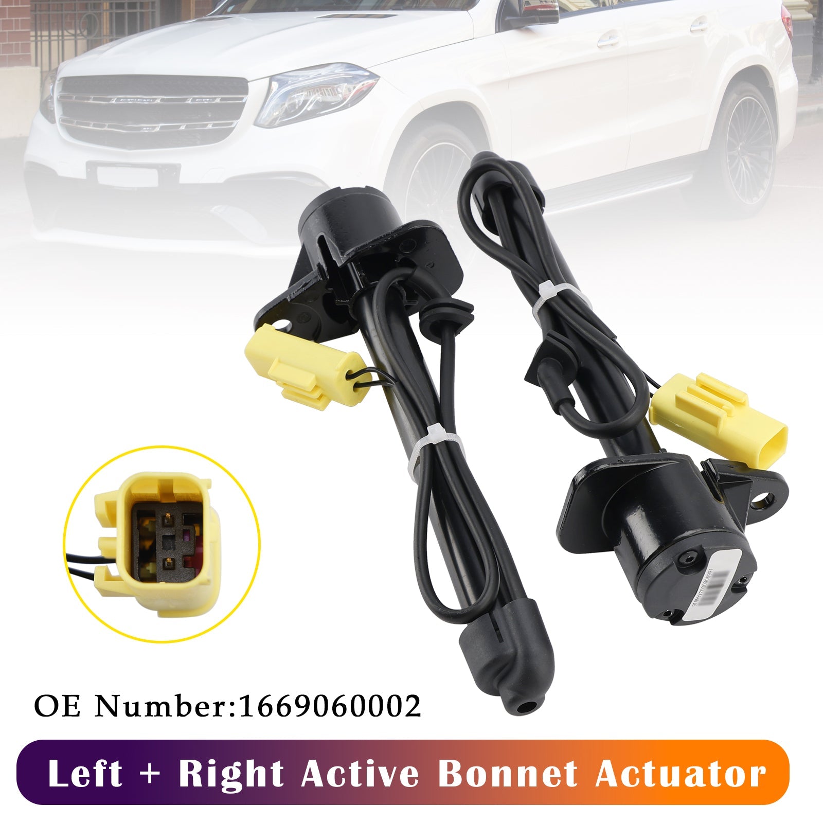 2 actionneurs de capot actifs 1669060002 pour Mercedes-Benz C292 X166 W166 2012-2019