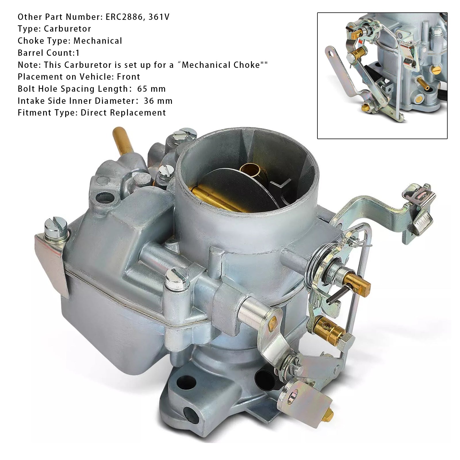 1 Barrel Carburetor Pour LAND ROVER Series 2 2a 3 2.25 Petrol Engine 361V