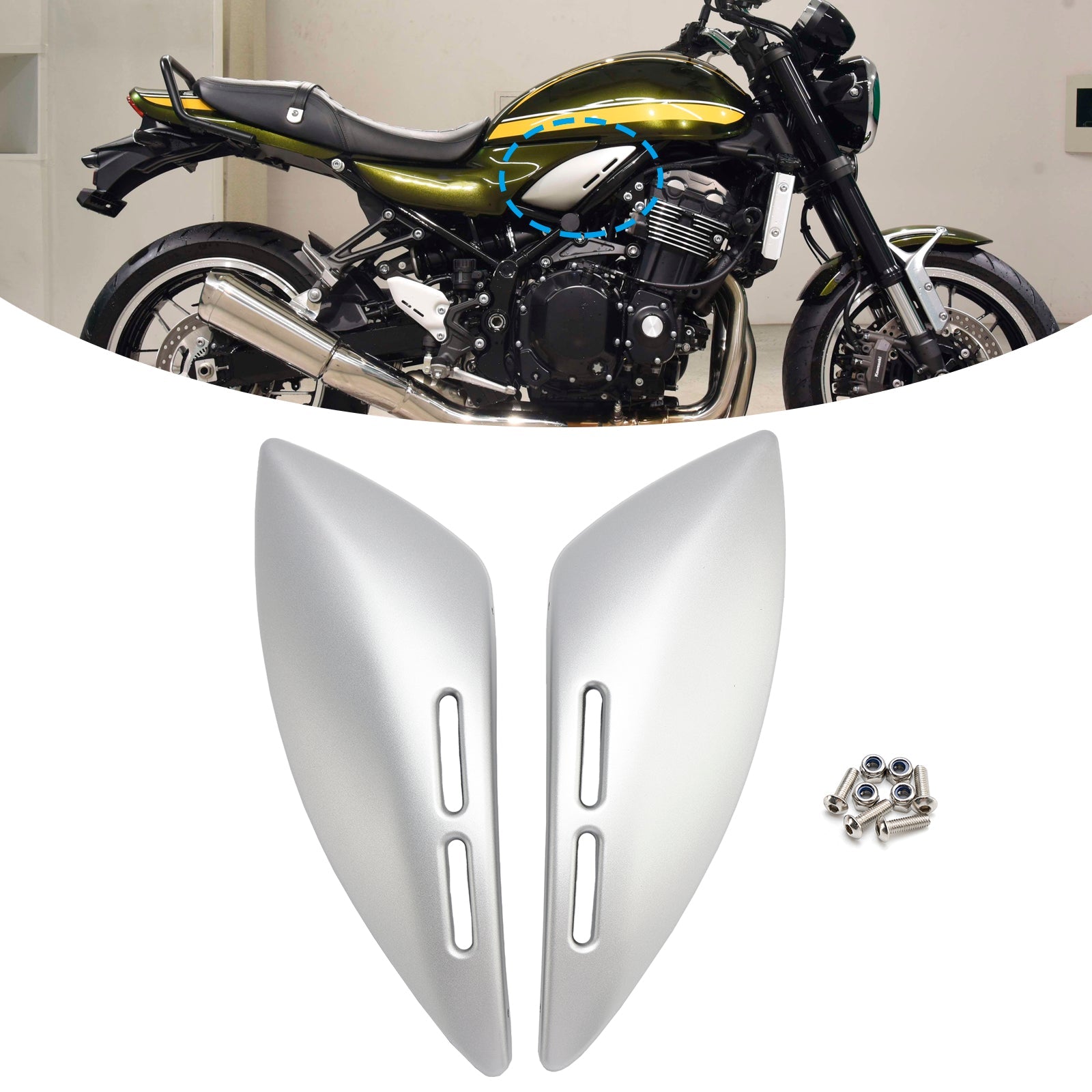 Kawasaki Z900RS 2018-2024 Panel lateral del tanque de combustible