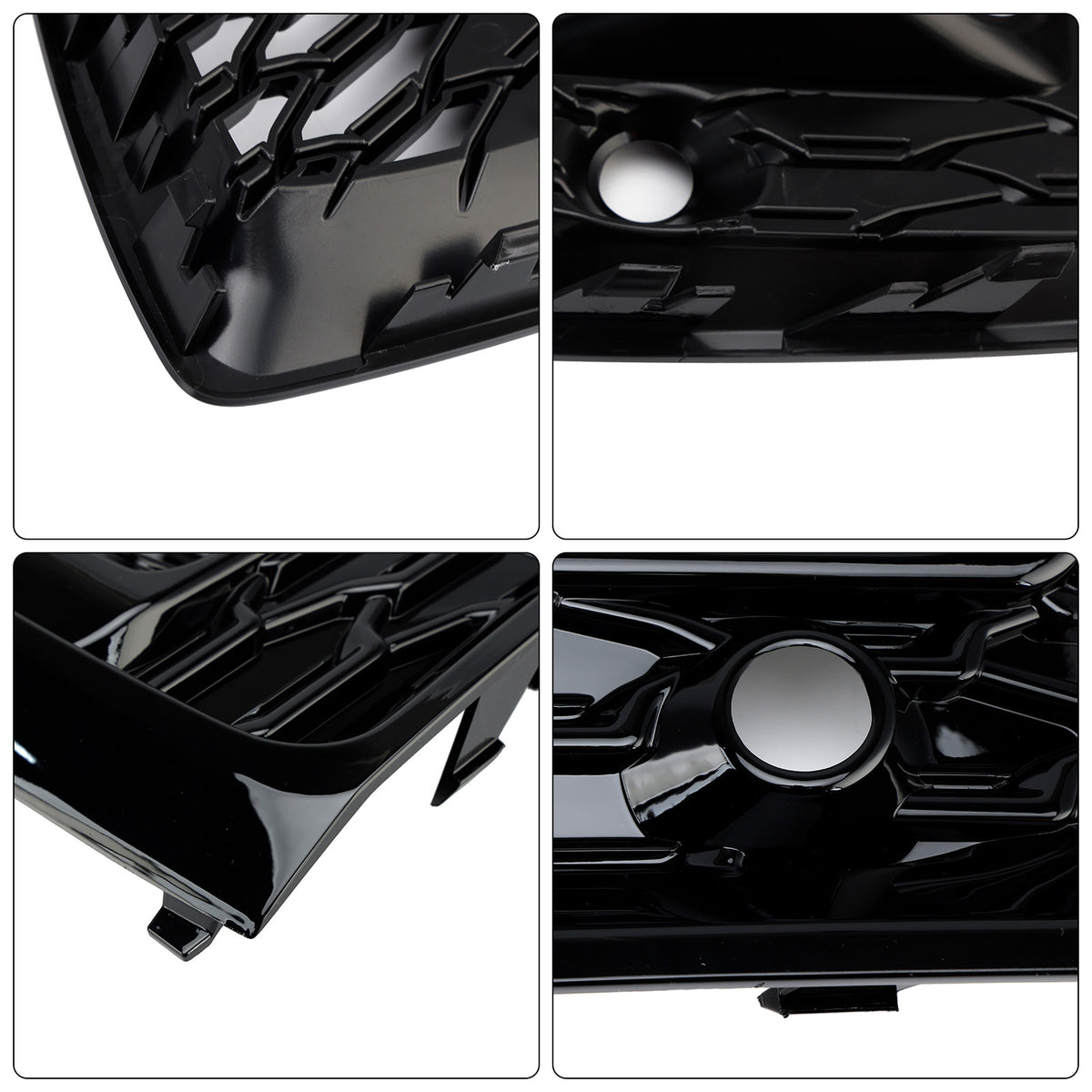 Front Bumper Grille Honeycomb Grill & Fog Light Cover Pour Audi Q5 2021-2025