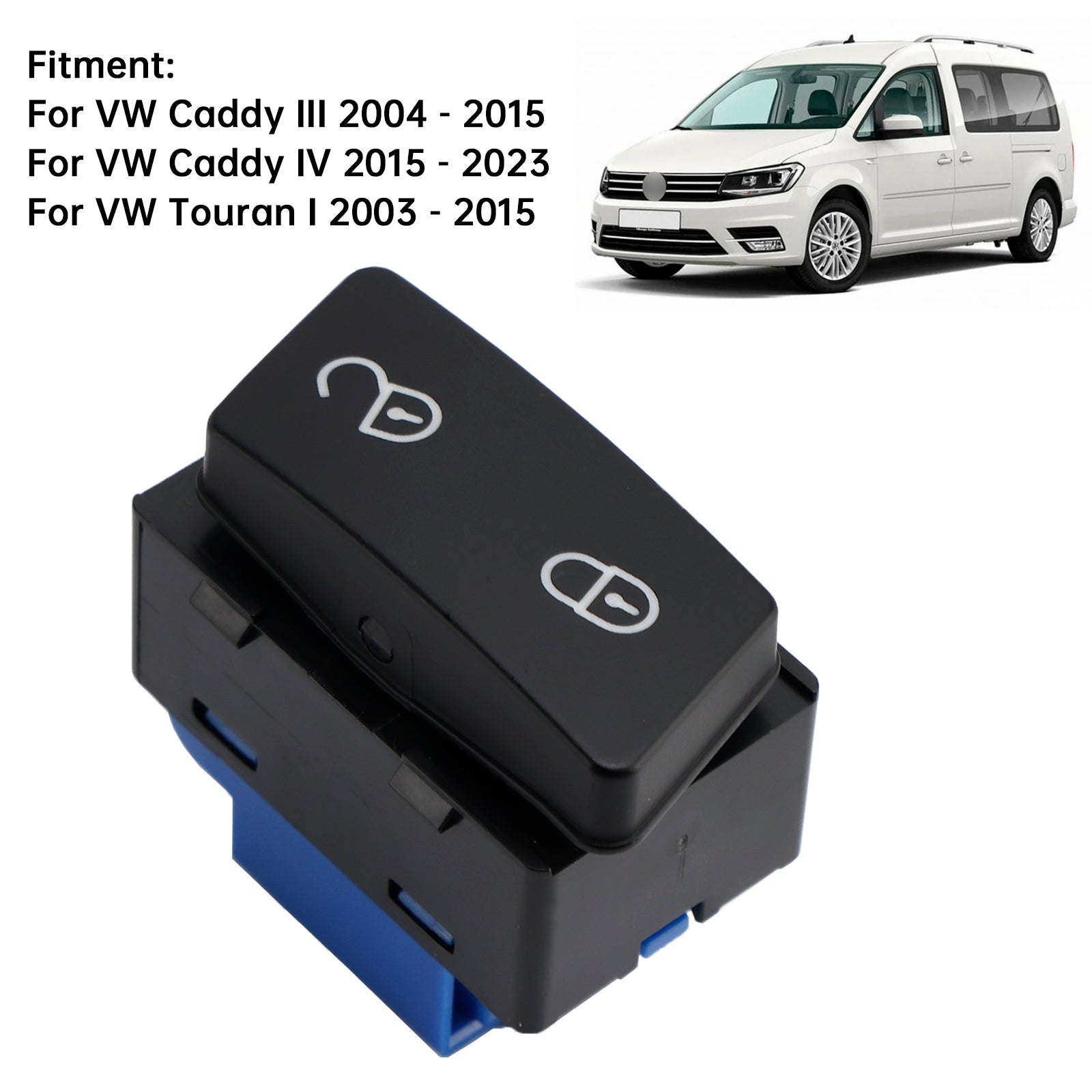Bouton de déverrouillage du verrouillage de porte 1T0962125B pour VW Caddy