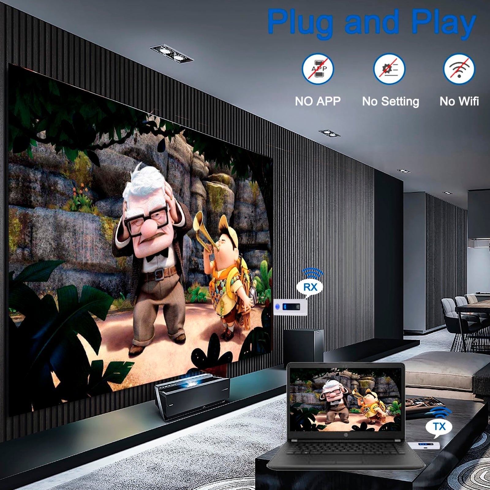 Projecteur sans fil HDMI pour même écran HD 1080P 50M, émetteur-récepteur vidéo