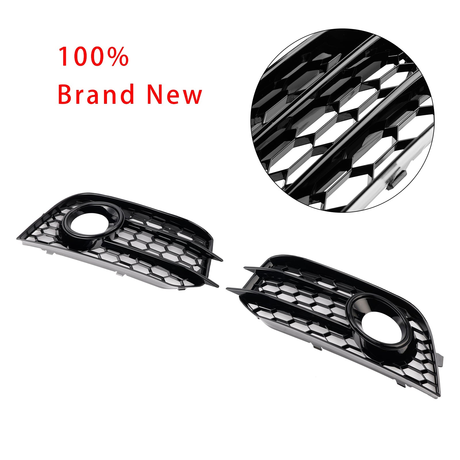 Black Honeycomb Fog Protective Grid voor Audi A1 2010-2014 Front Bumper