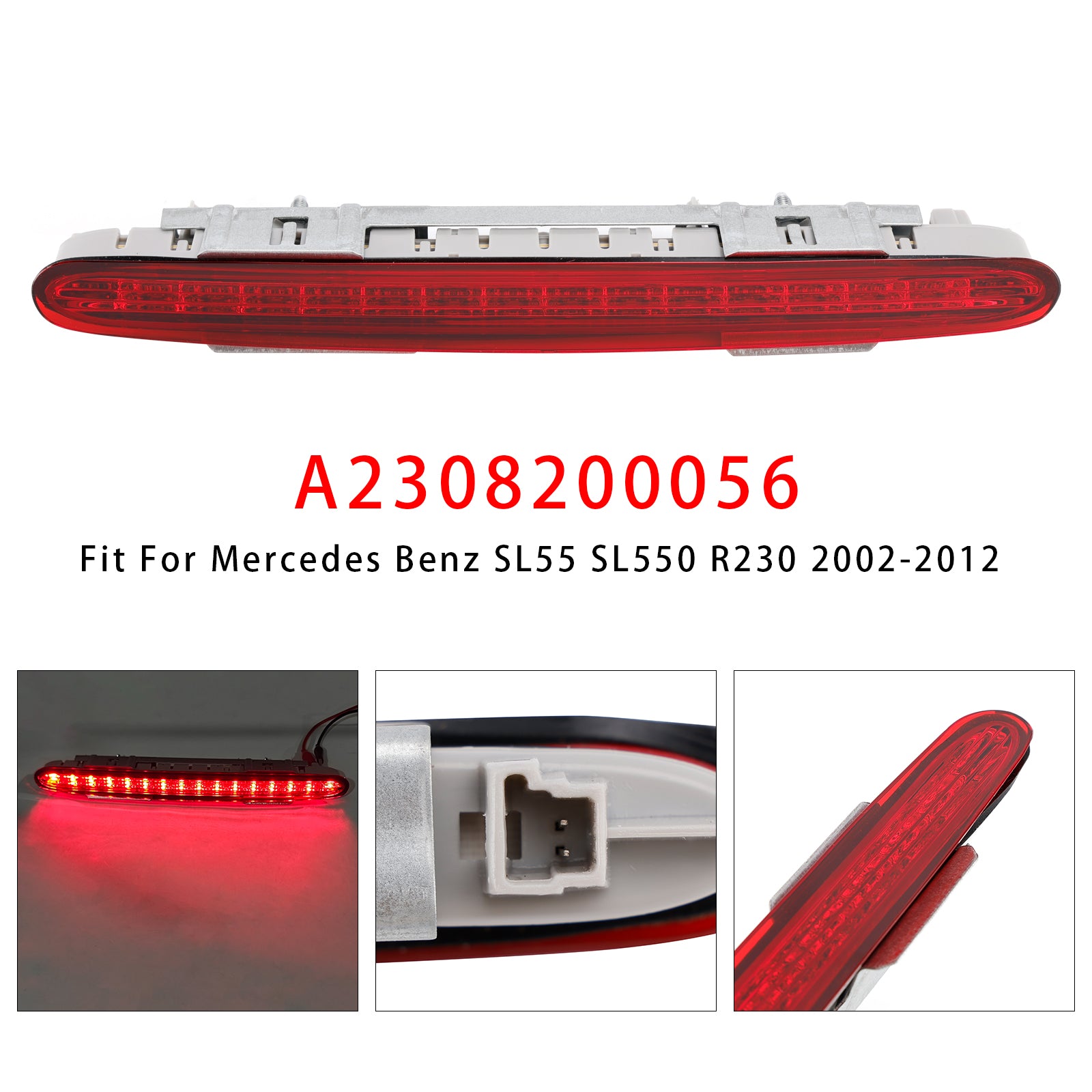 Rear Third Brake Light Lamp Pour Mercedes Benz SL55 SL550 R230 2002-2012 Red