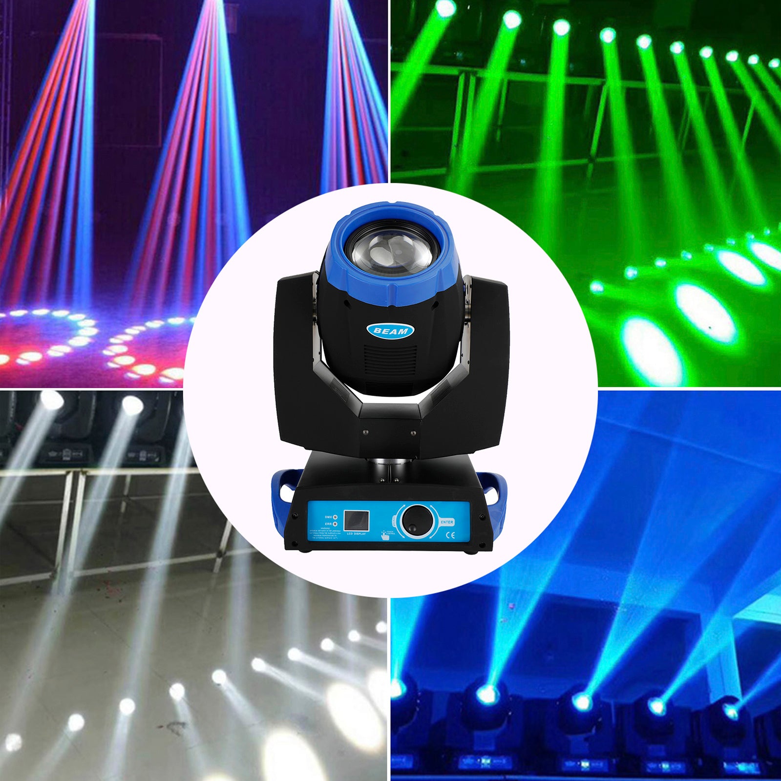 230W 7R Zoom Faisceau Tête Mobile Sharpy Light 8 Prism Strobe DMX 16Ch Blue