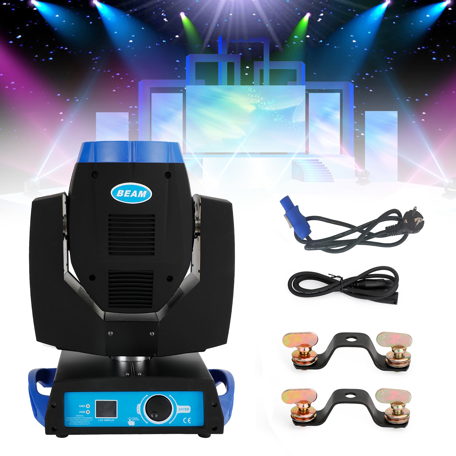 230W 7R Zoom Faisceau Tête Mobile Sharpy Light 8 Prism Strobe DMX 16Ch Blue