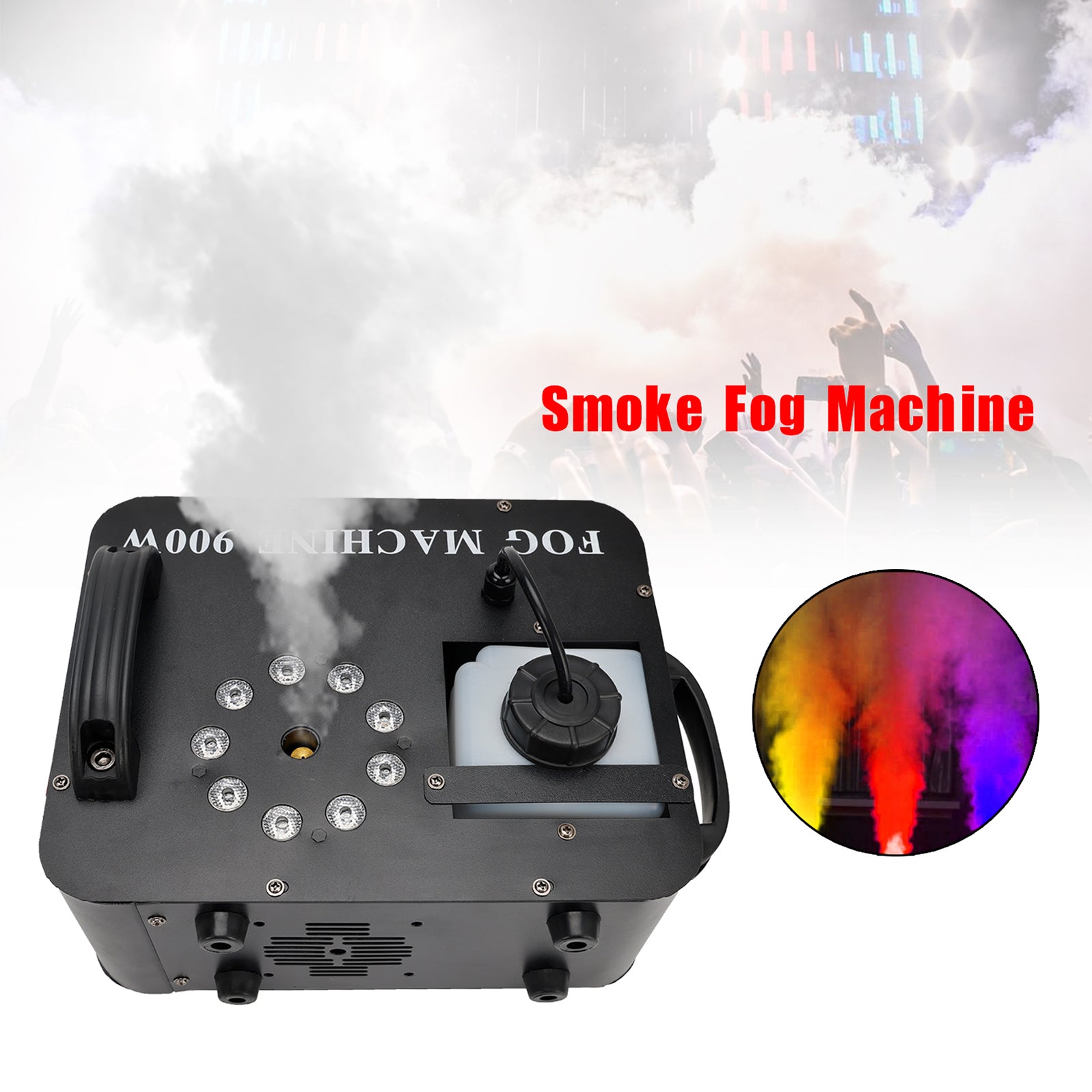 900W RGB LED Effet Fumée Brumisateur Étape Machine Brouillard Fumée Lumière
