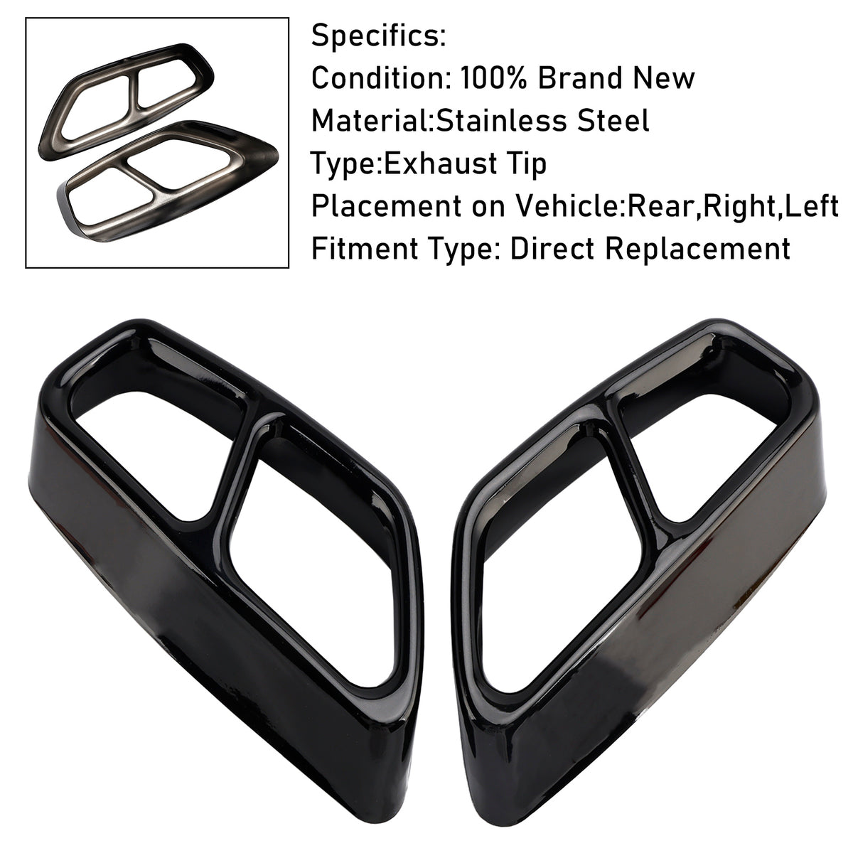 2x Exhaust Muffler Pipe Tip Tailpipe Cover Trim Pour BMW 5 G30 G31 2018-2022